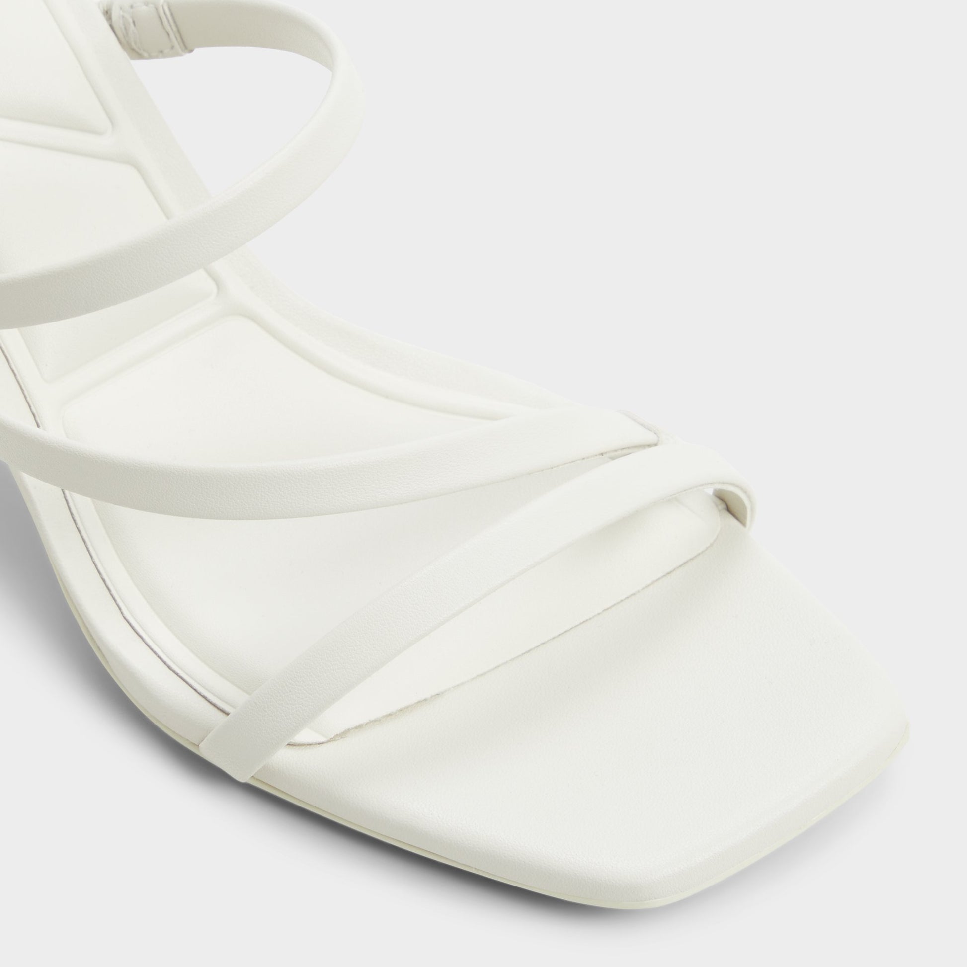 Close-up of the White/Bone Jewella Strappy heeled sandal