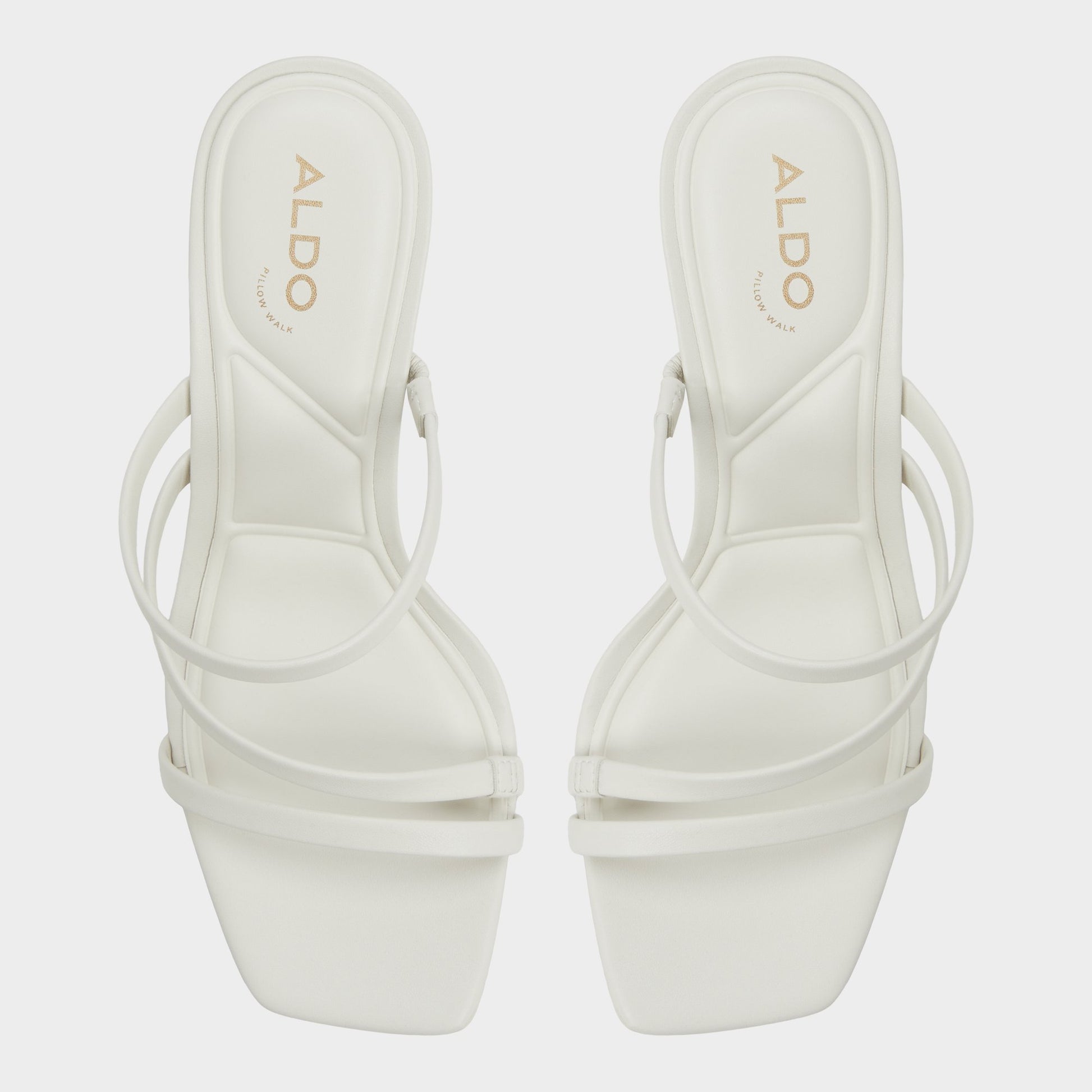 Top-down view of the White/Bone Jewella Strappy heeled sandal