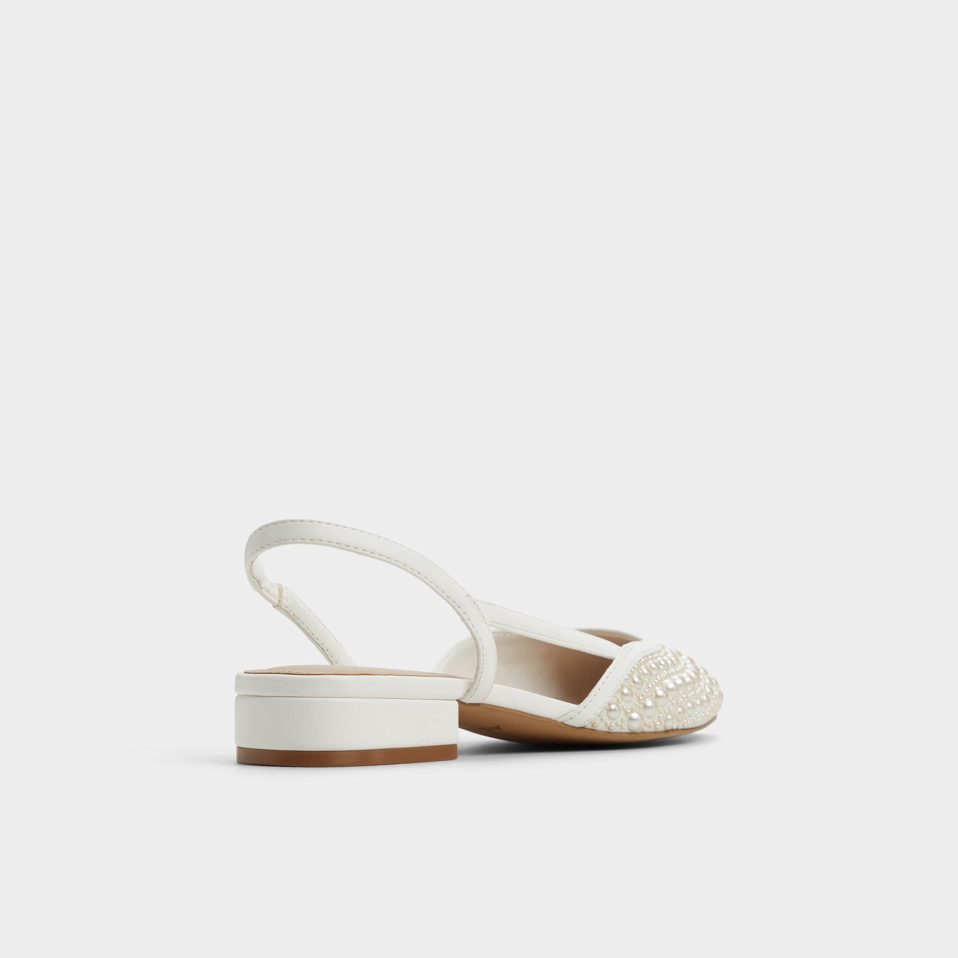Three-quarter angle of Other White Constantinne Sling back high heel's back side