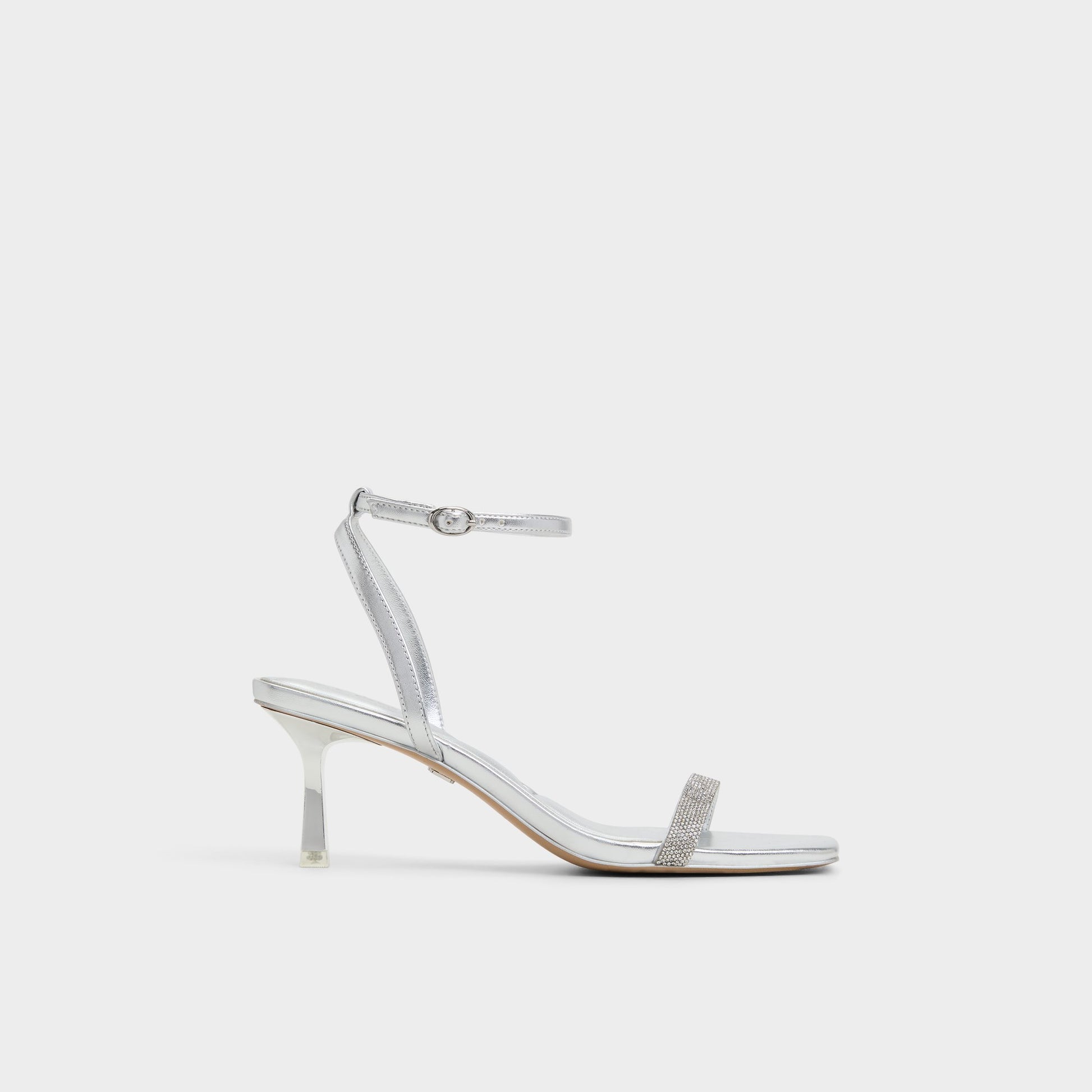 Main View of Silver Kirri Strappy heeled sandal for Womens