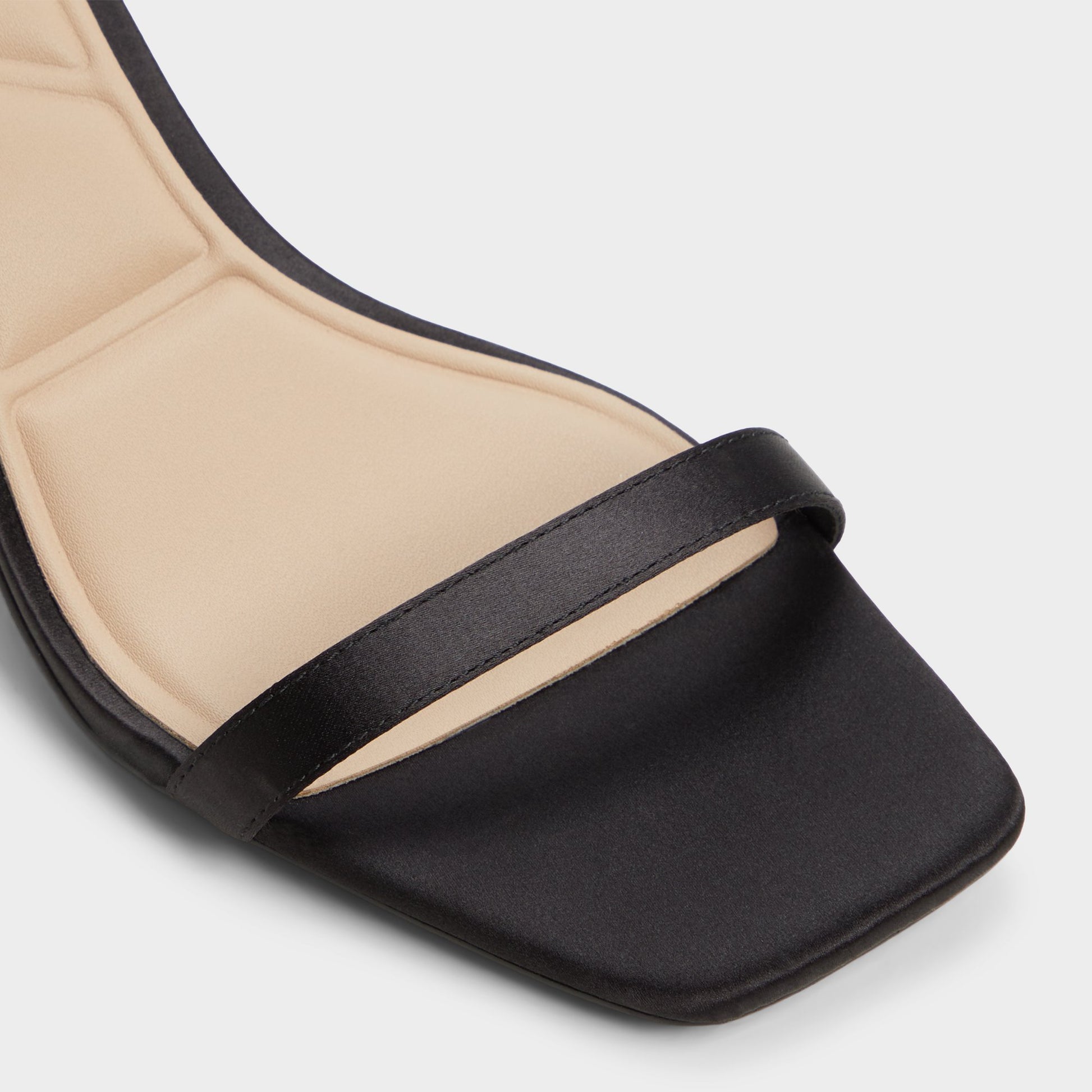 Close-up of the Black Kirri Strappy heeled sandal