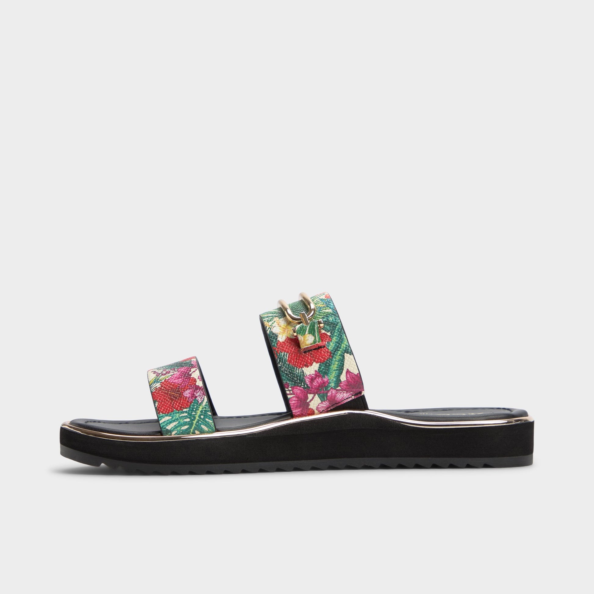 Side view of Multi Lagoon Strappy flat sandal