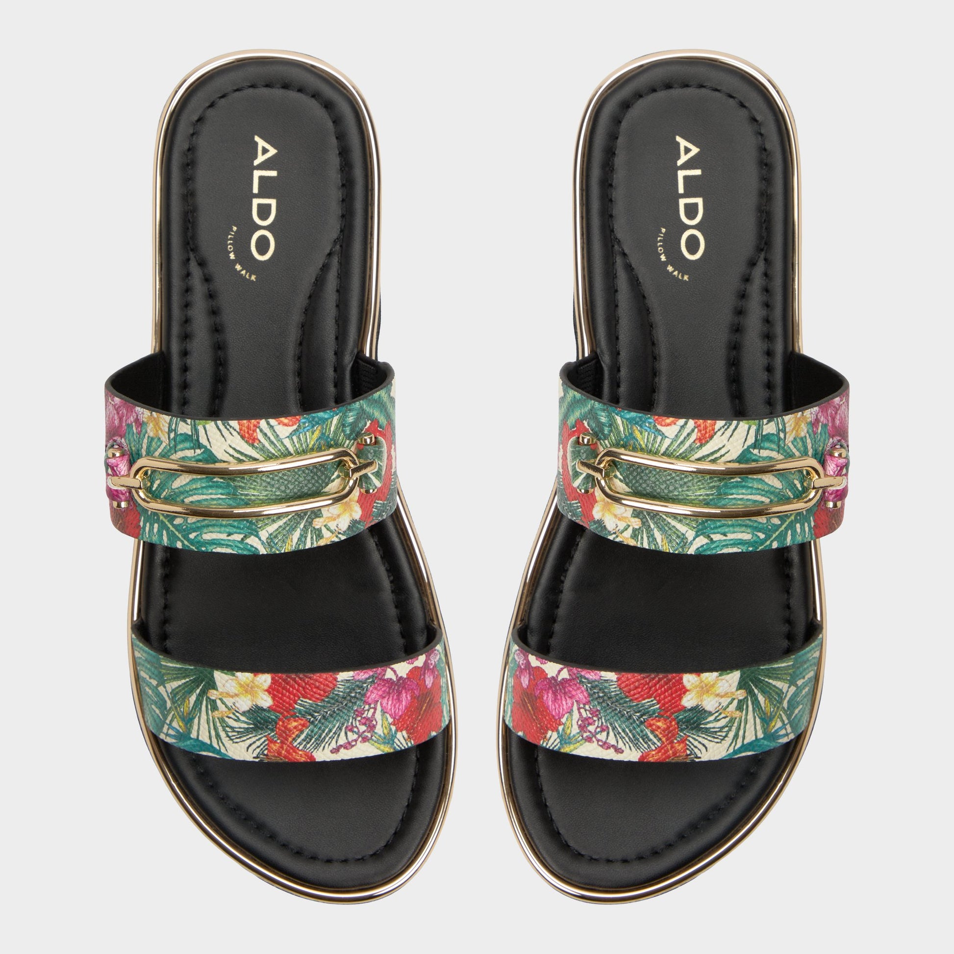 Top-down view of the Multi Lagoon Strappy flat sandal