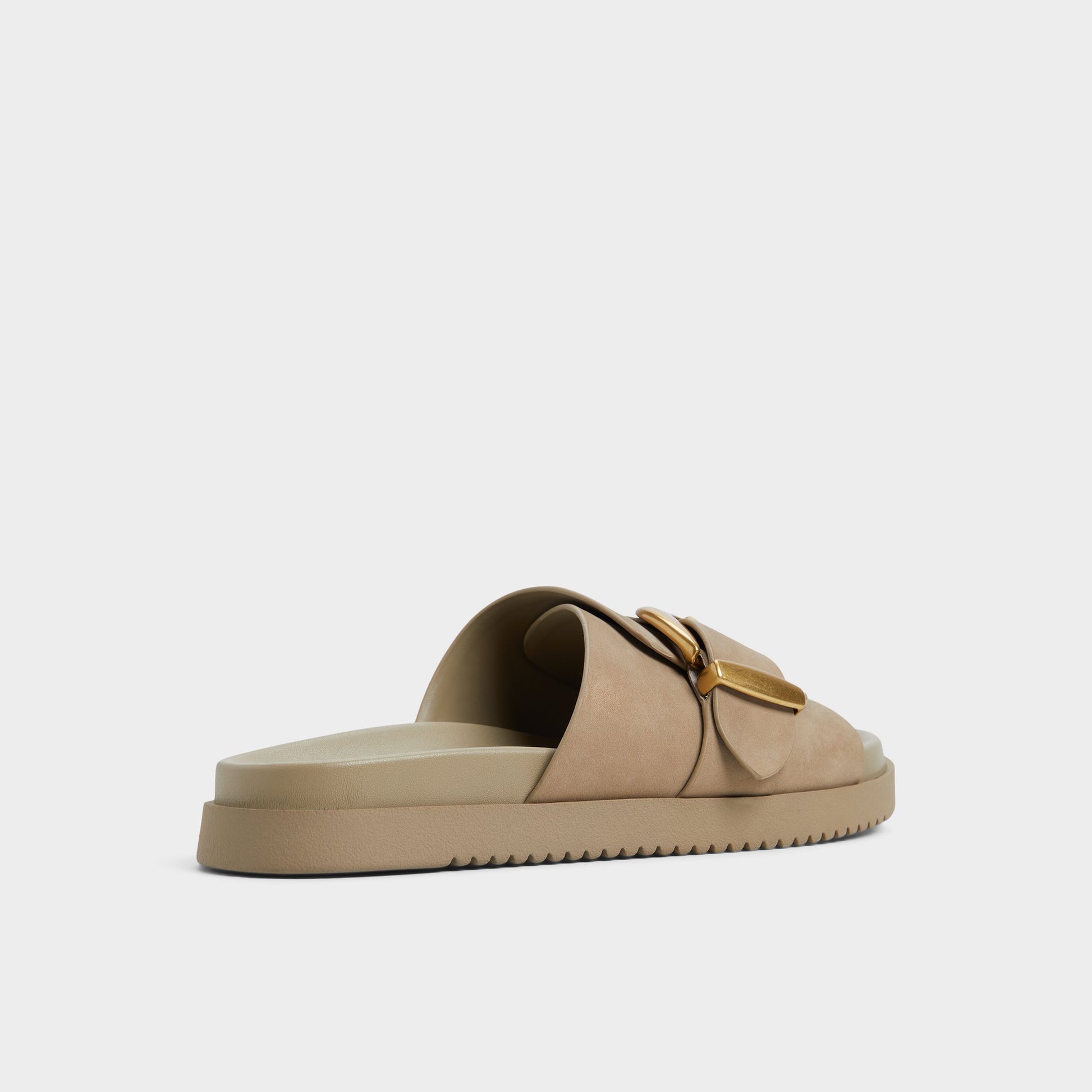 Three-quarter angle of Other Green Alenana Footbed sandal's back side