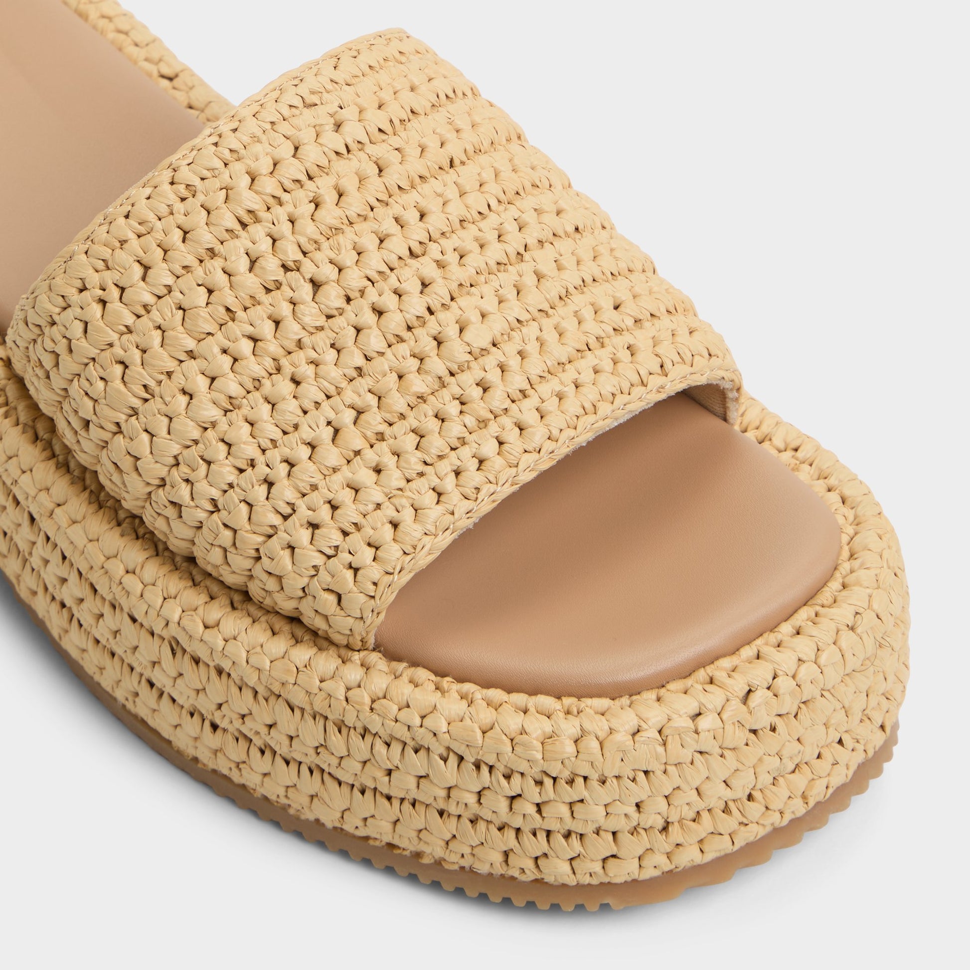 Close-up of the Natural Bohemina Flatform sandal