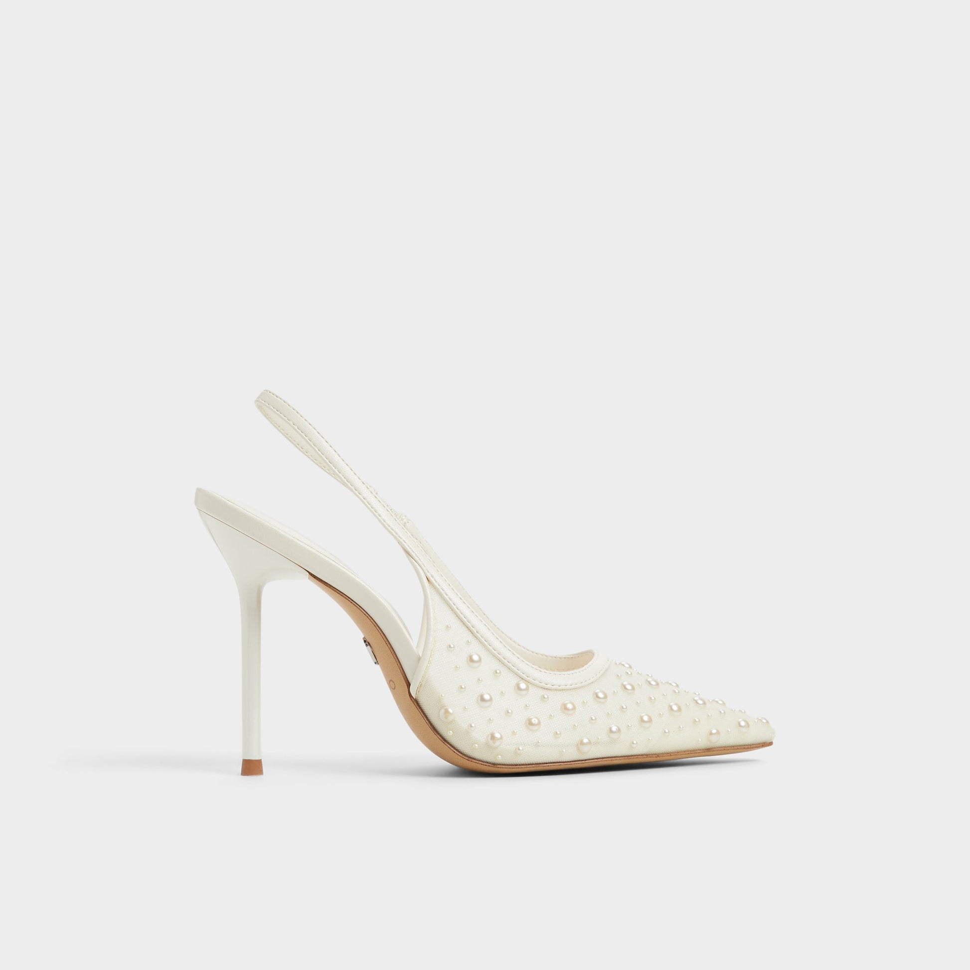 Vue principale de Autre Blanc Pearlescent Talon haut à bride arrière pour Femmes