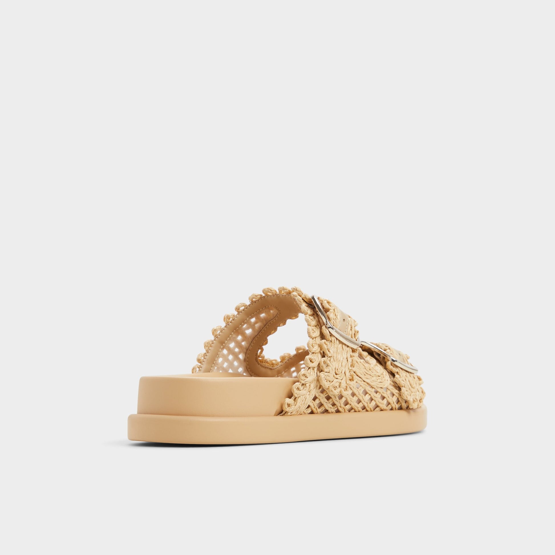 Three-quarter angle of Natural Bohochic Footbed sandal's back side