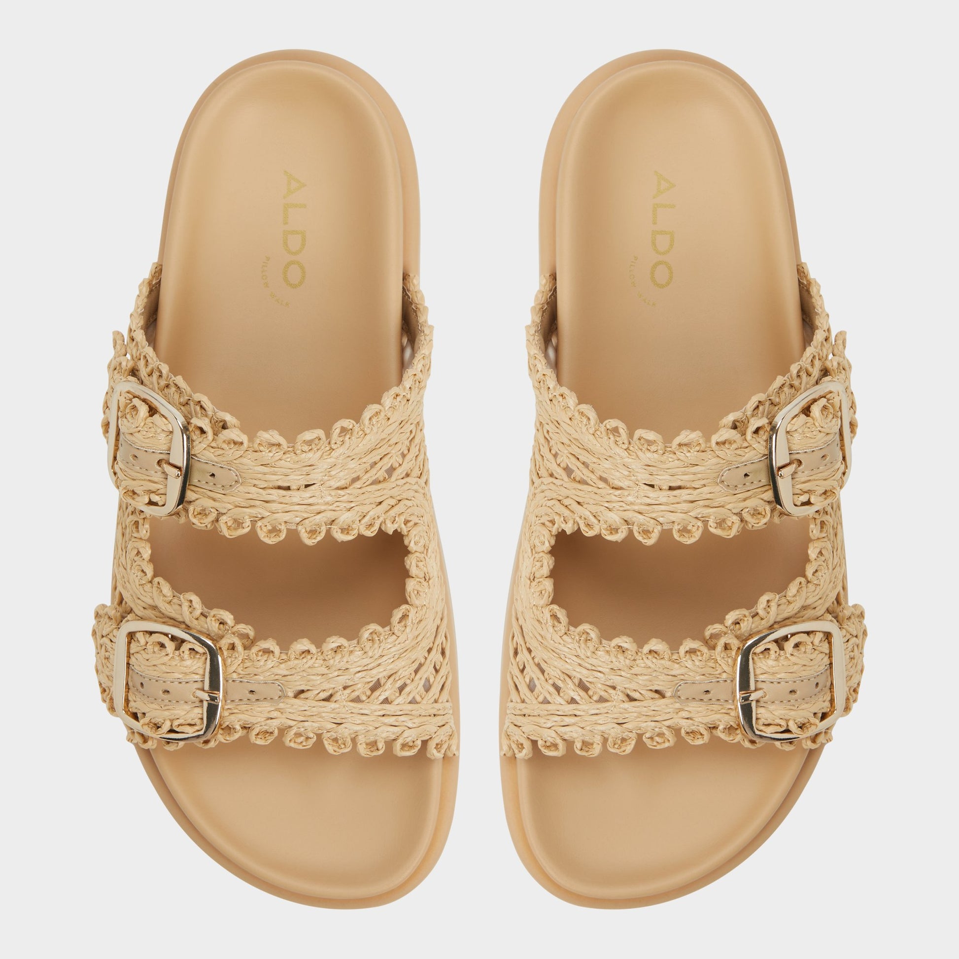 Top-down view of the Natural Bohochic Footbed sandal