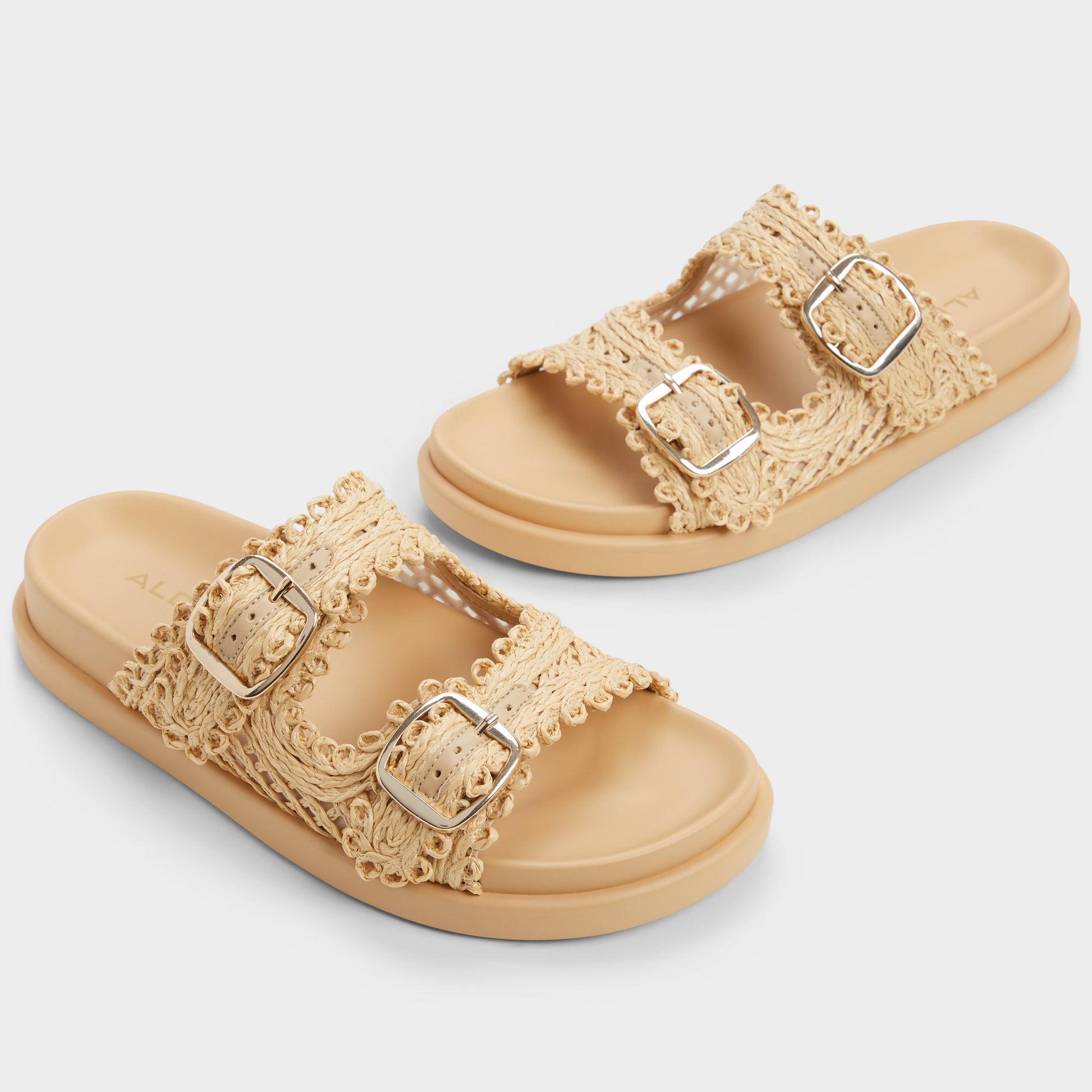 Highlighted view of a pair of Natural Bohochic Footbed sandals