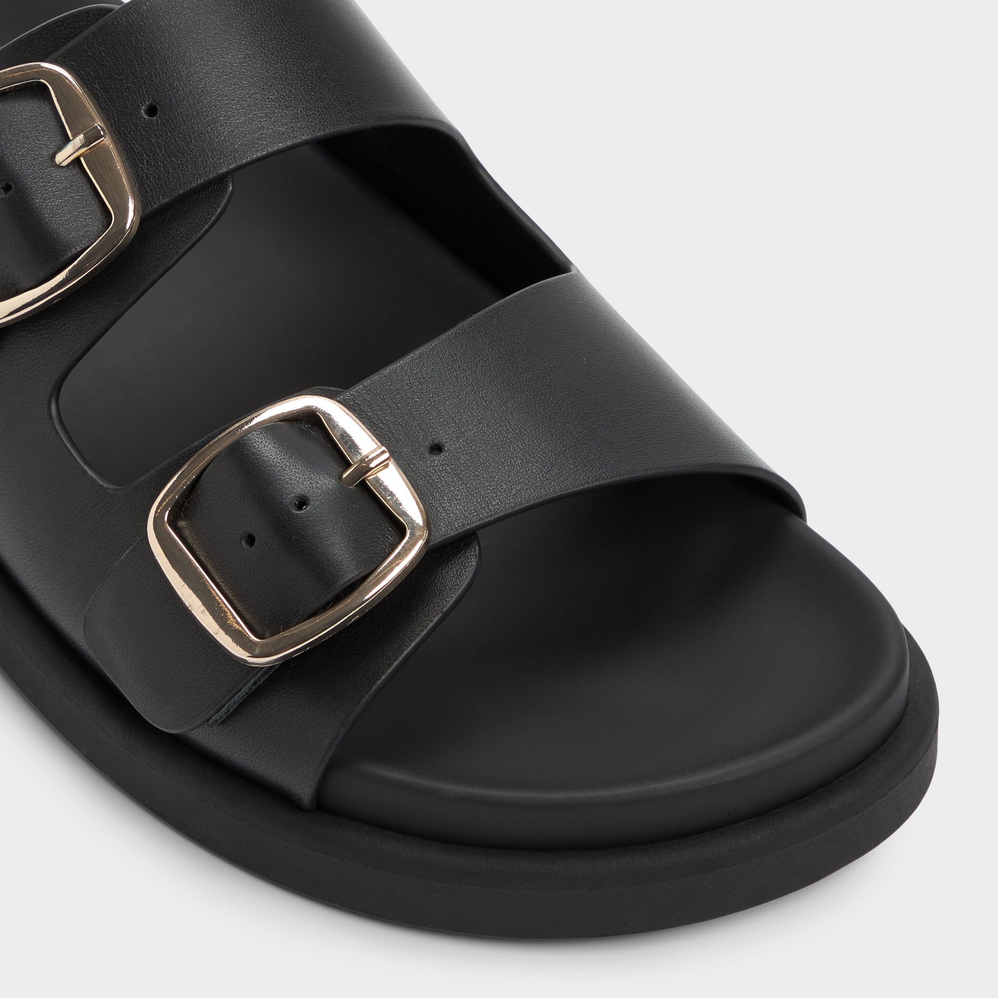 Close-up of the Other Black Bohochic Footbed sandal