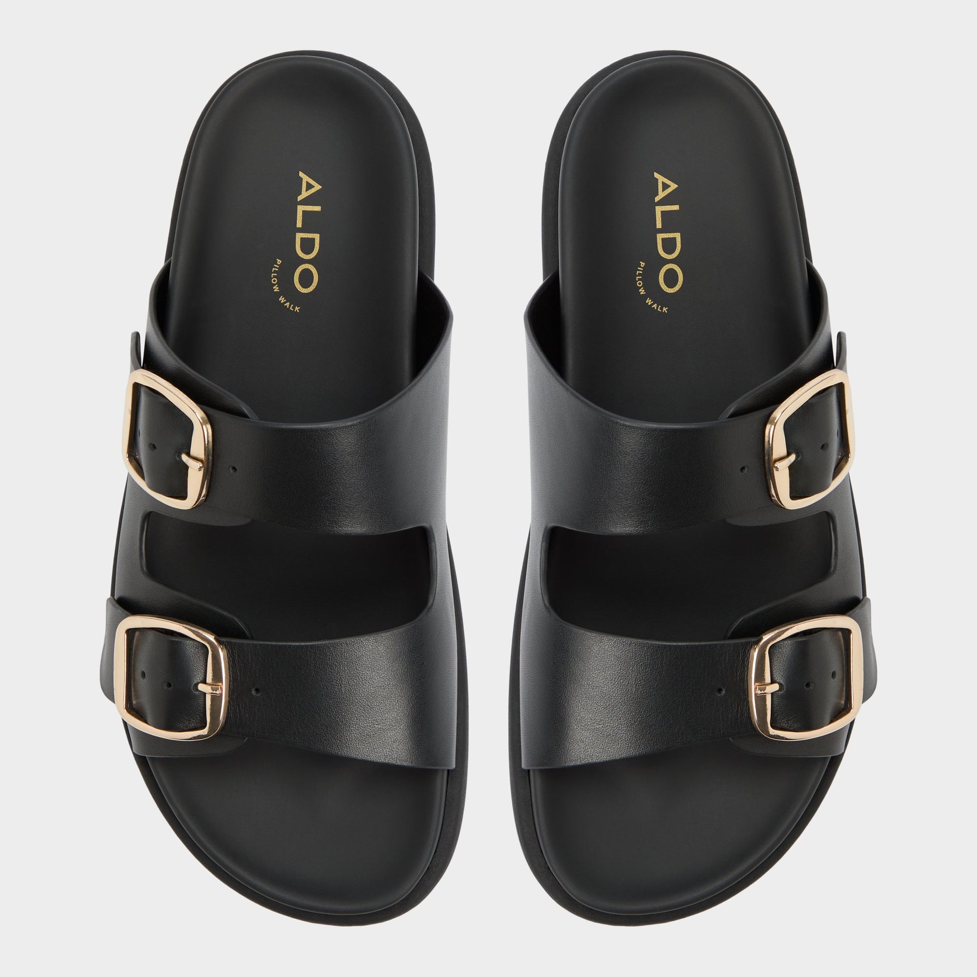 Top-down view of the Other Black Bohochic Footbed sandal