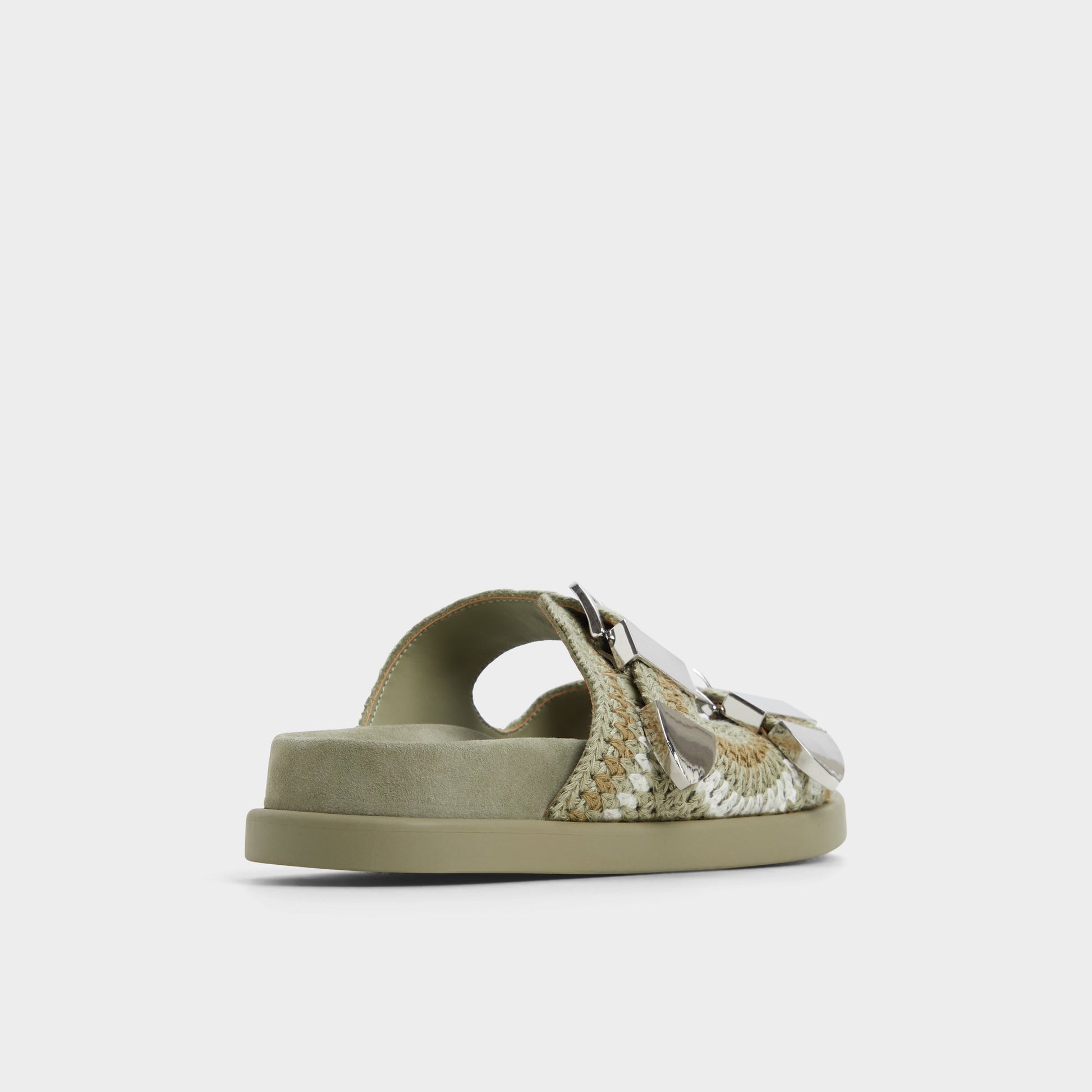 Three-quarter angle of Khaki Bohodream Footbed sandal's back side