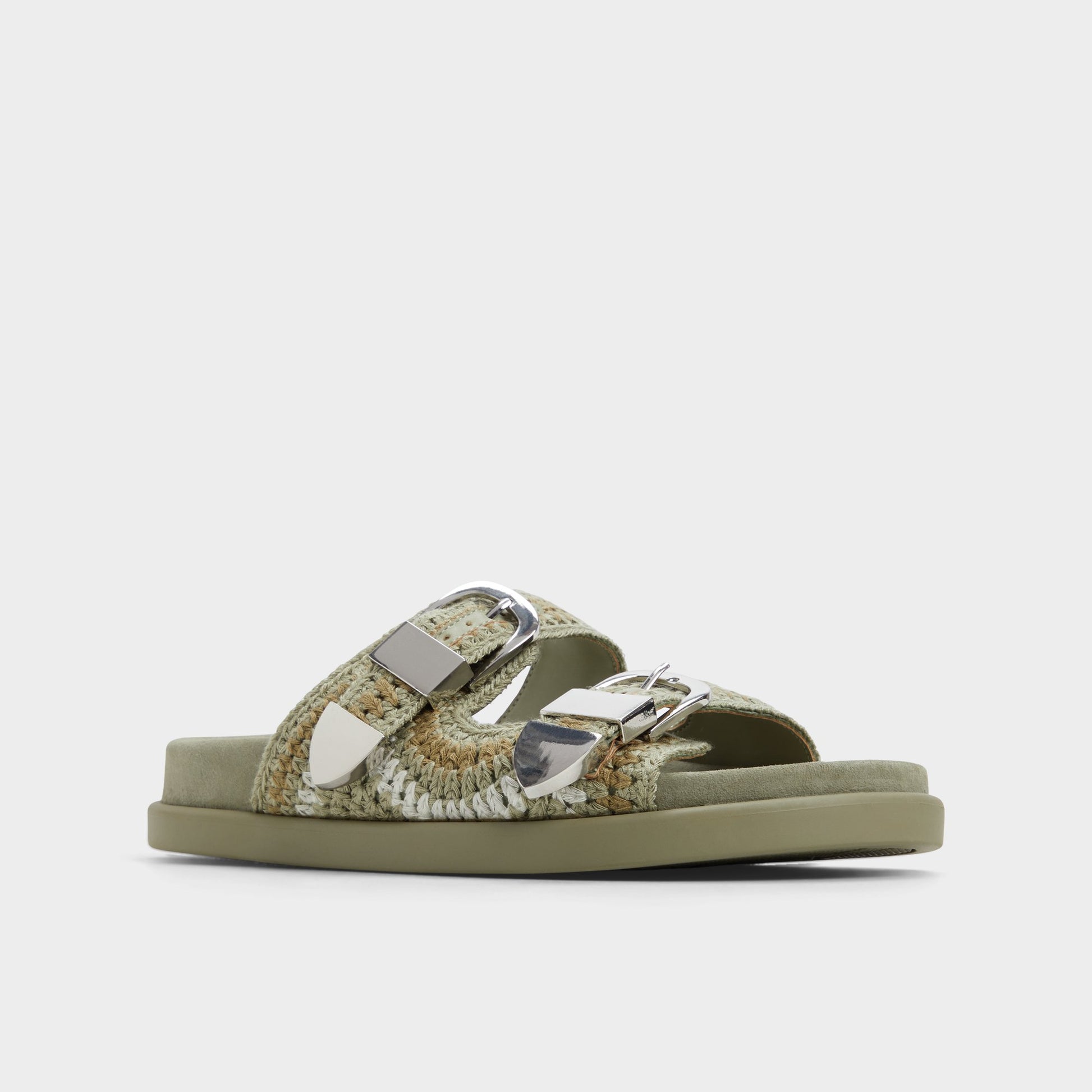 Three-quarter angle of Khaki Bohodream Footbed sandal's front side