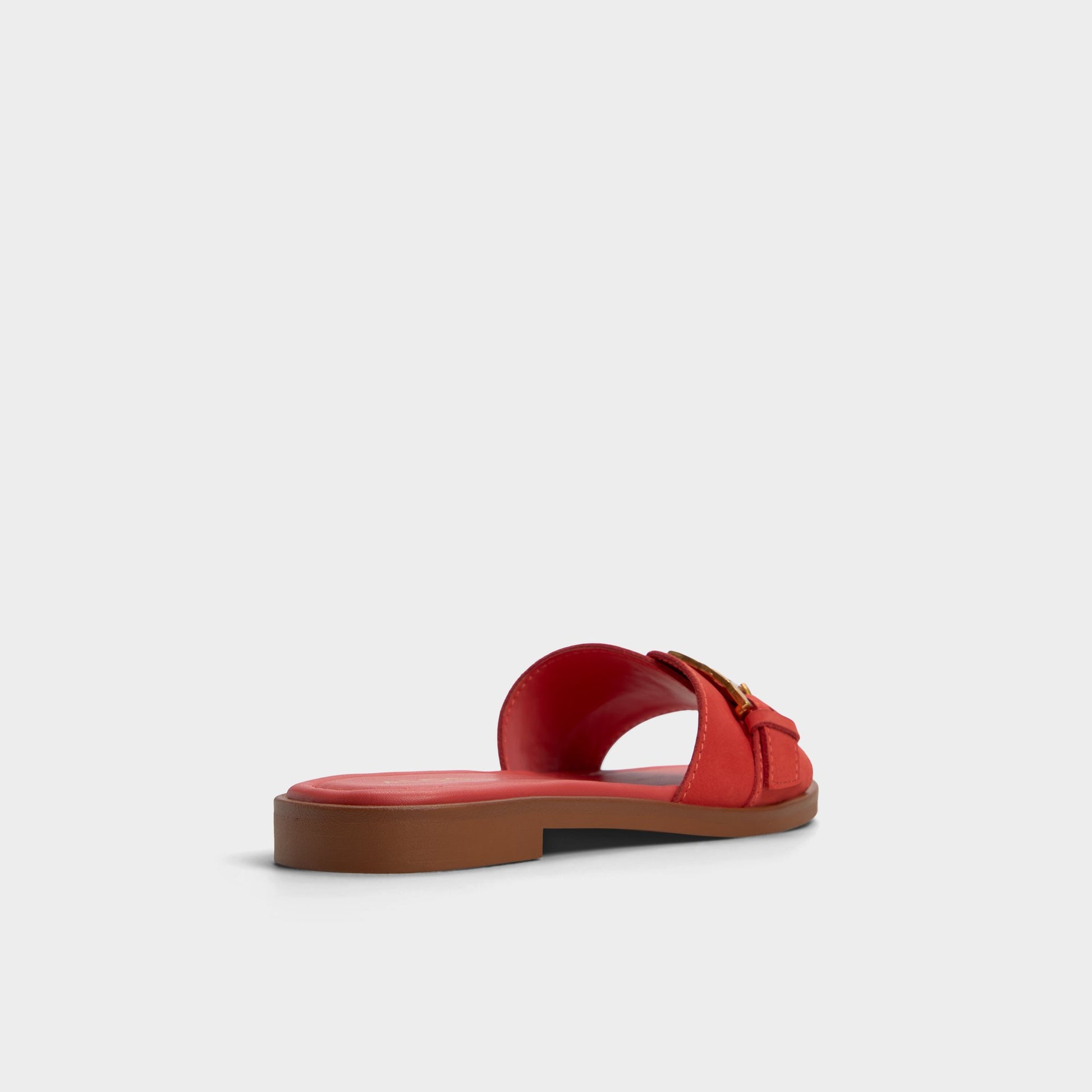 Three-quarter angle of Medium Red Dallaedar Slide sandal's back side