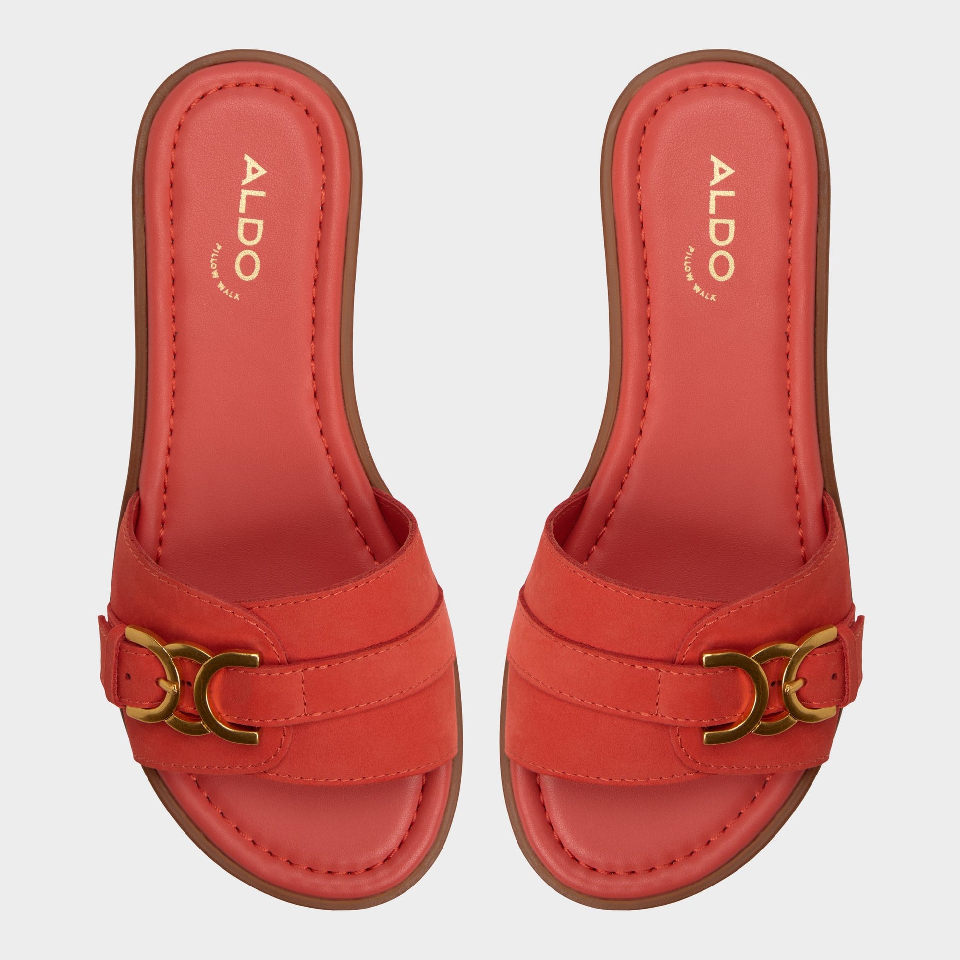 Top-down view of the Medium Red Dallaedar Slide sandal
