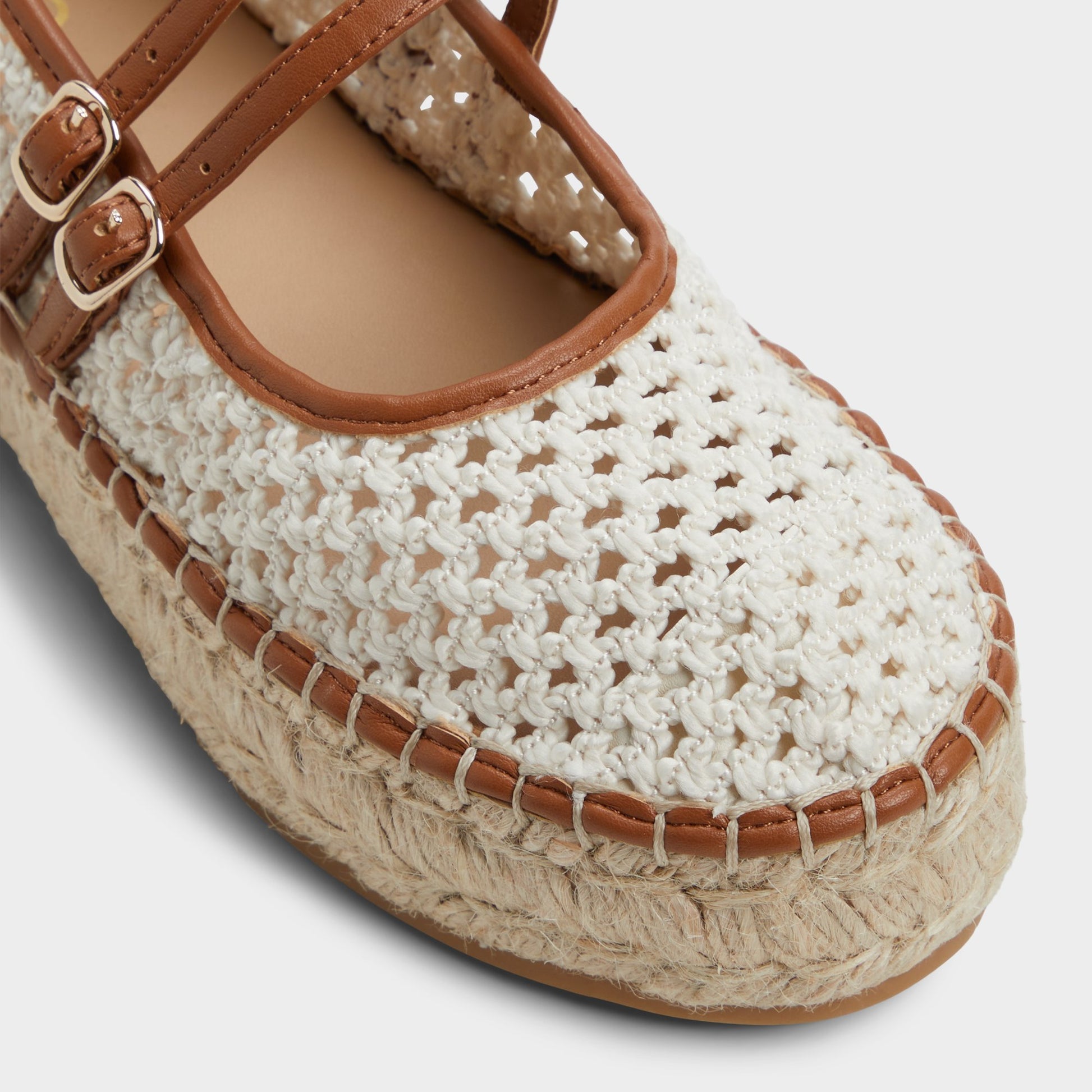 Close-up of the White/Bone Summerfling Espadrilles