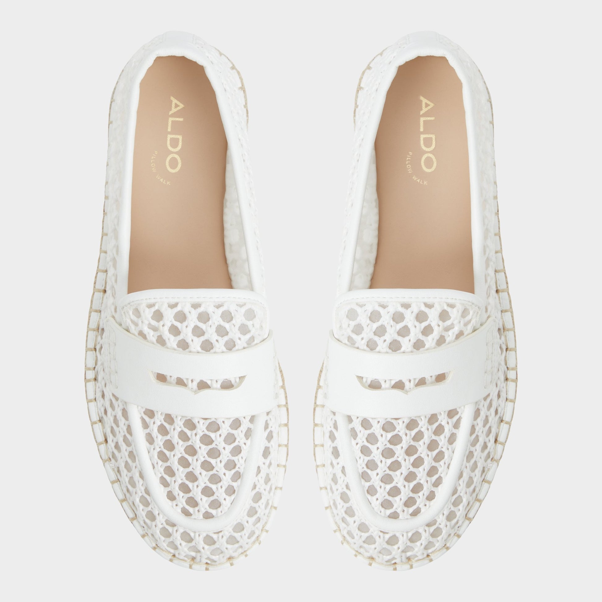 Top-down view of the White/Bone Summercrush Espadrille