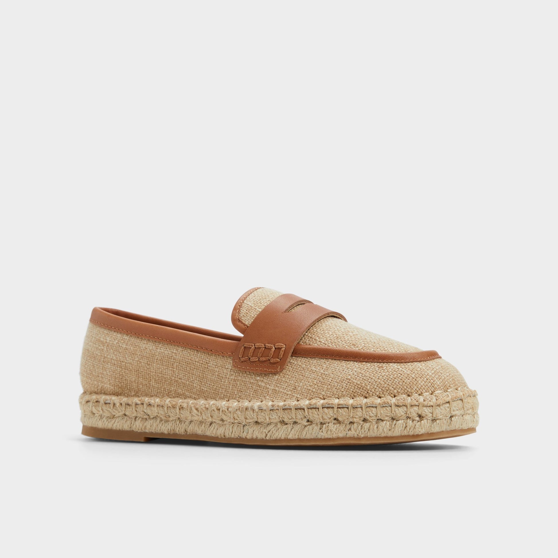 Three-quarter angle of Natural Summercrush Espadrille's front side