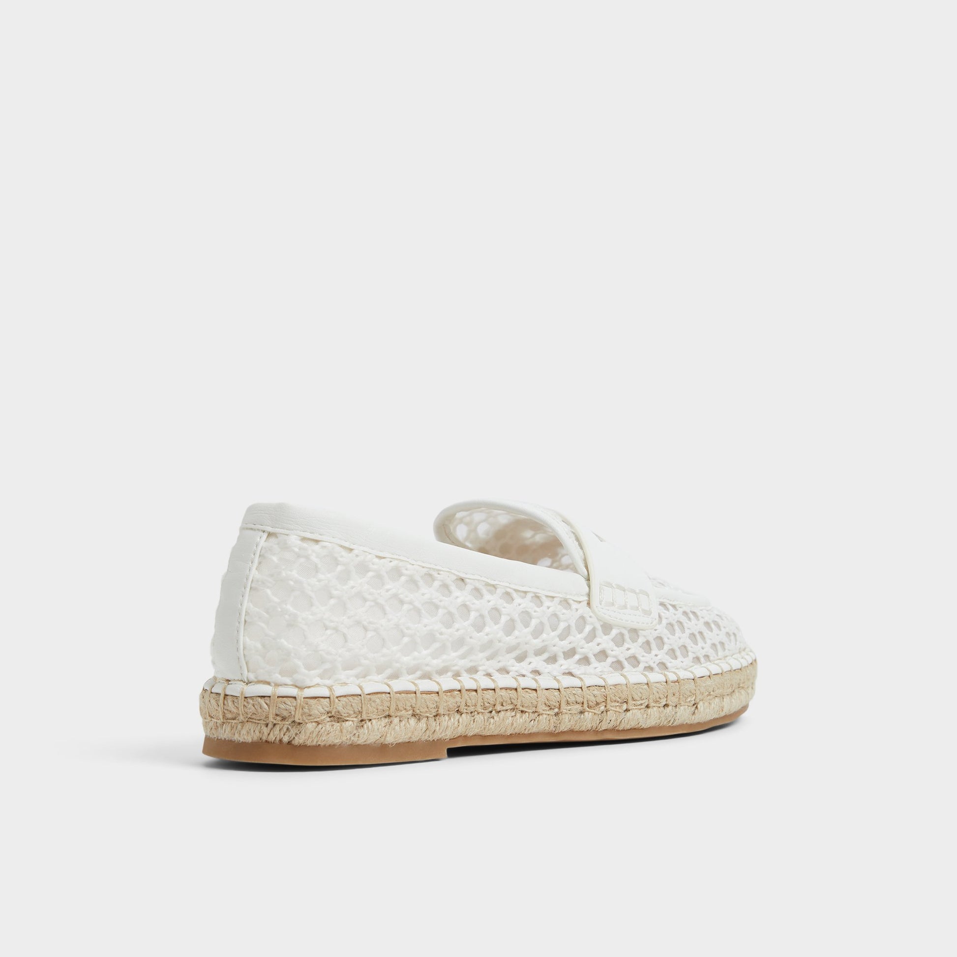 Three-quarter angle of White/Bone Summercrush Espadrille's back side