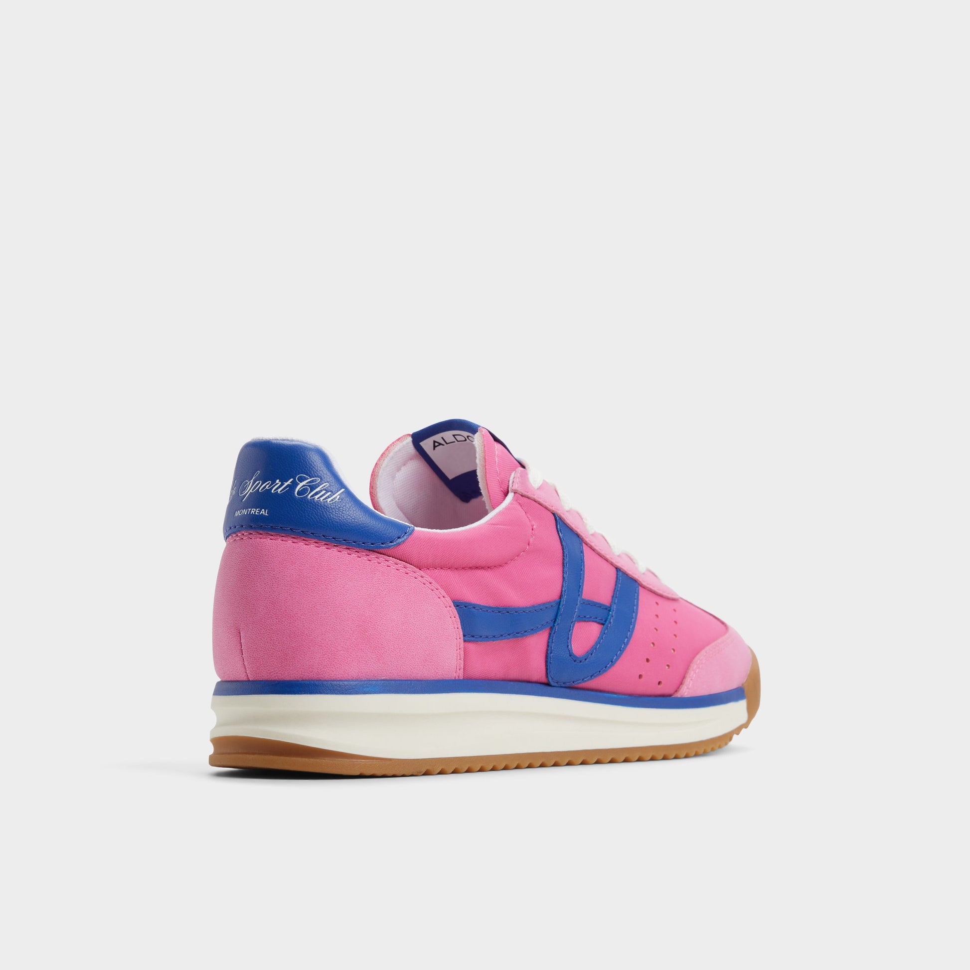 Three-quarter angle of Open Pink Stepcount Jogger sneaker's back side