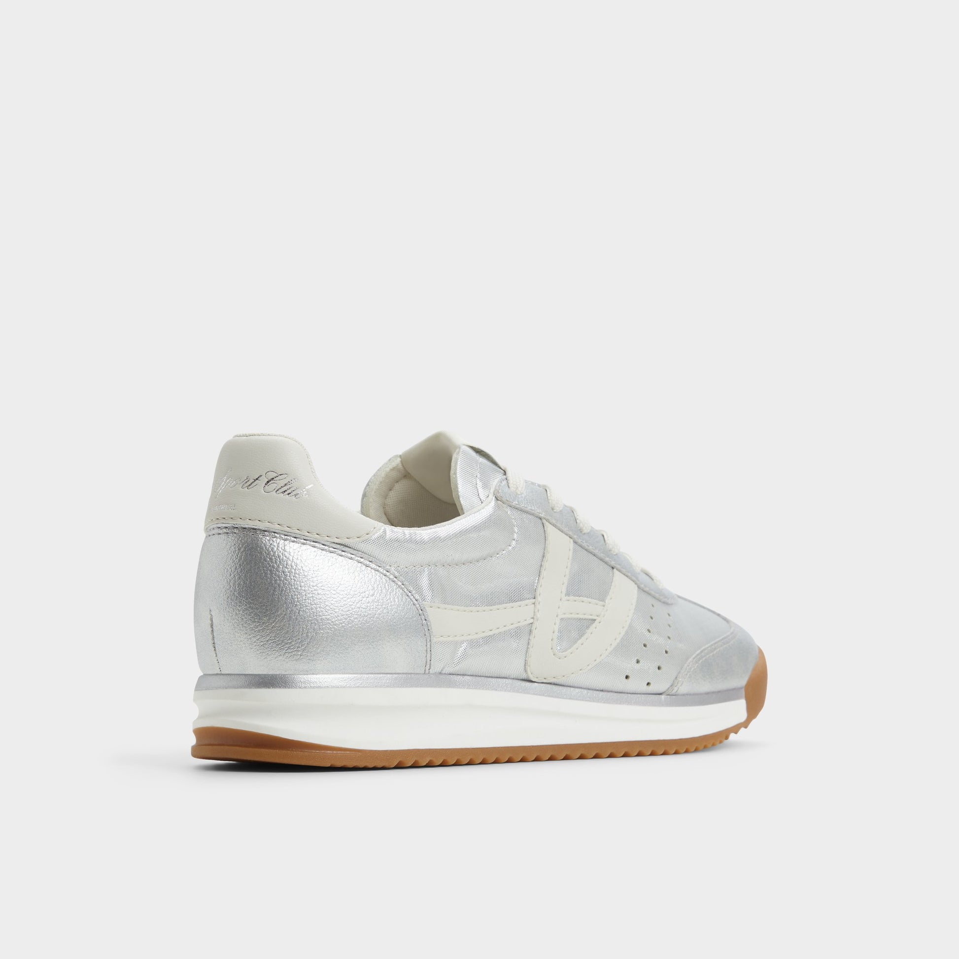 Three-quarter angle of Silver Stepcount Jogger sneaker's back side