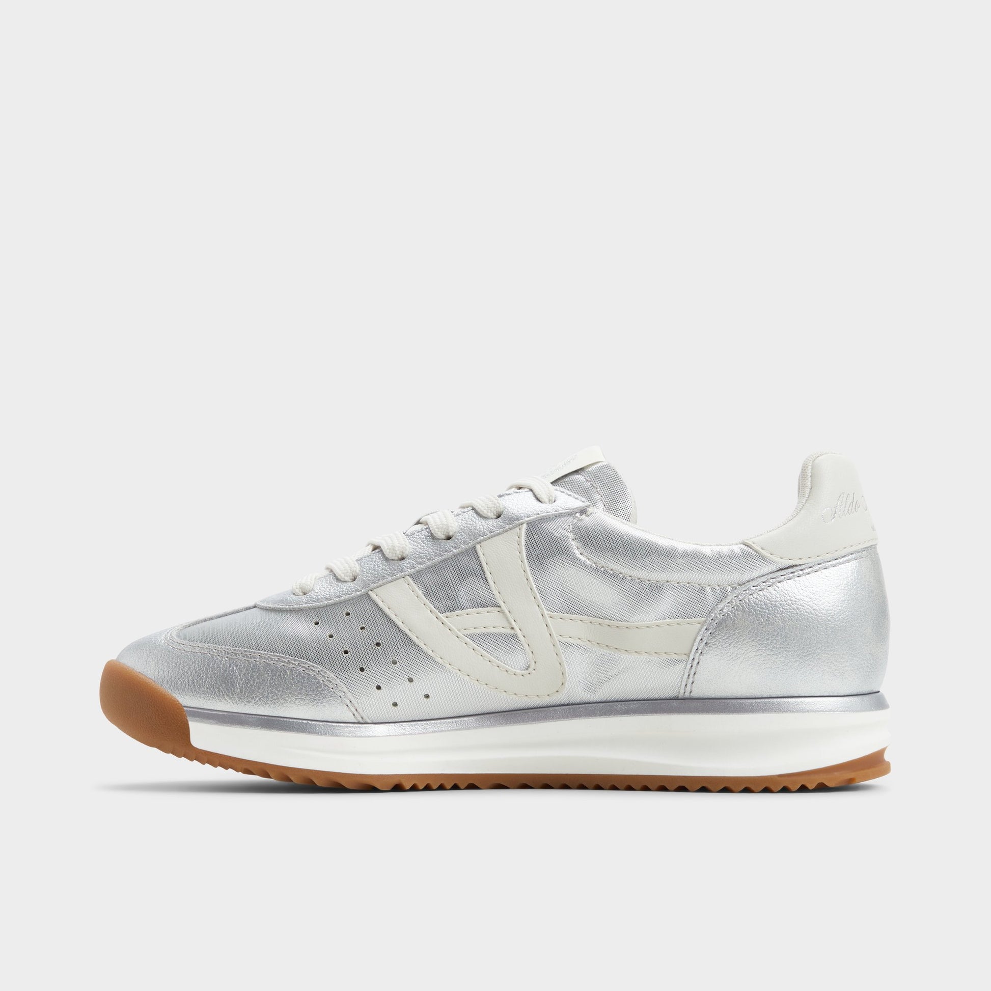 Side view of Silver Stepcount Jogger sneaker