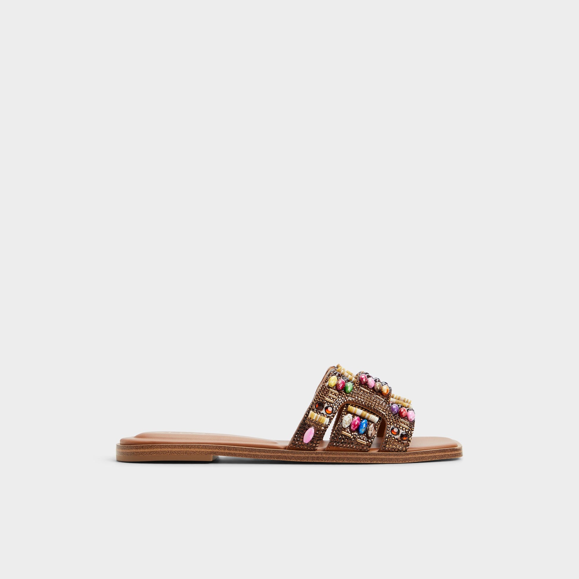 Main View of Open Brown Eleny Slide sandal for Womens