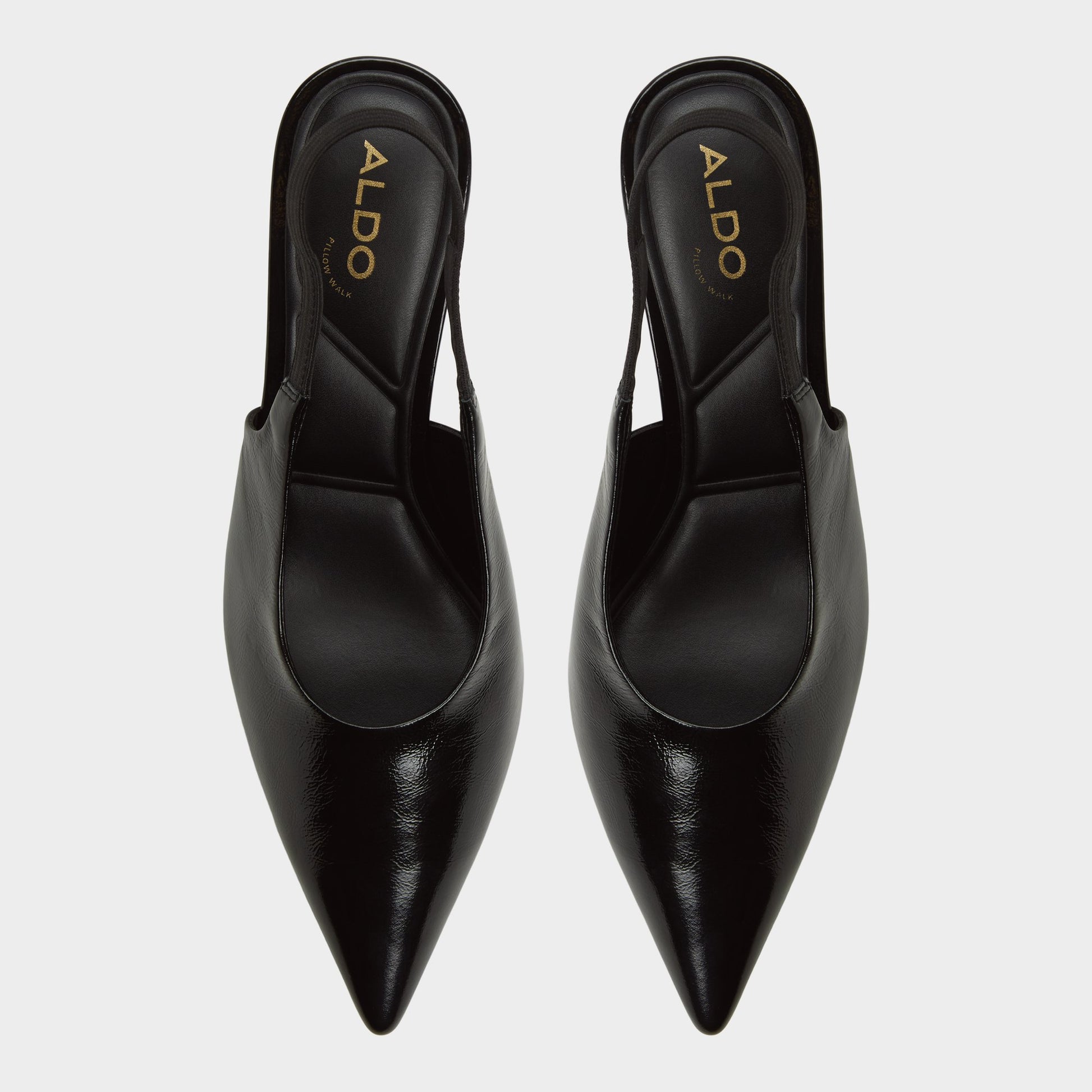 Top-down view of the Black Oceweth Slingback heel