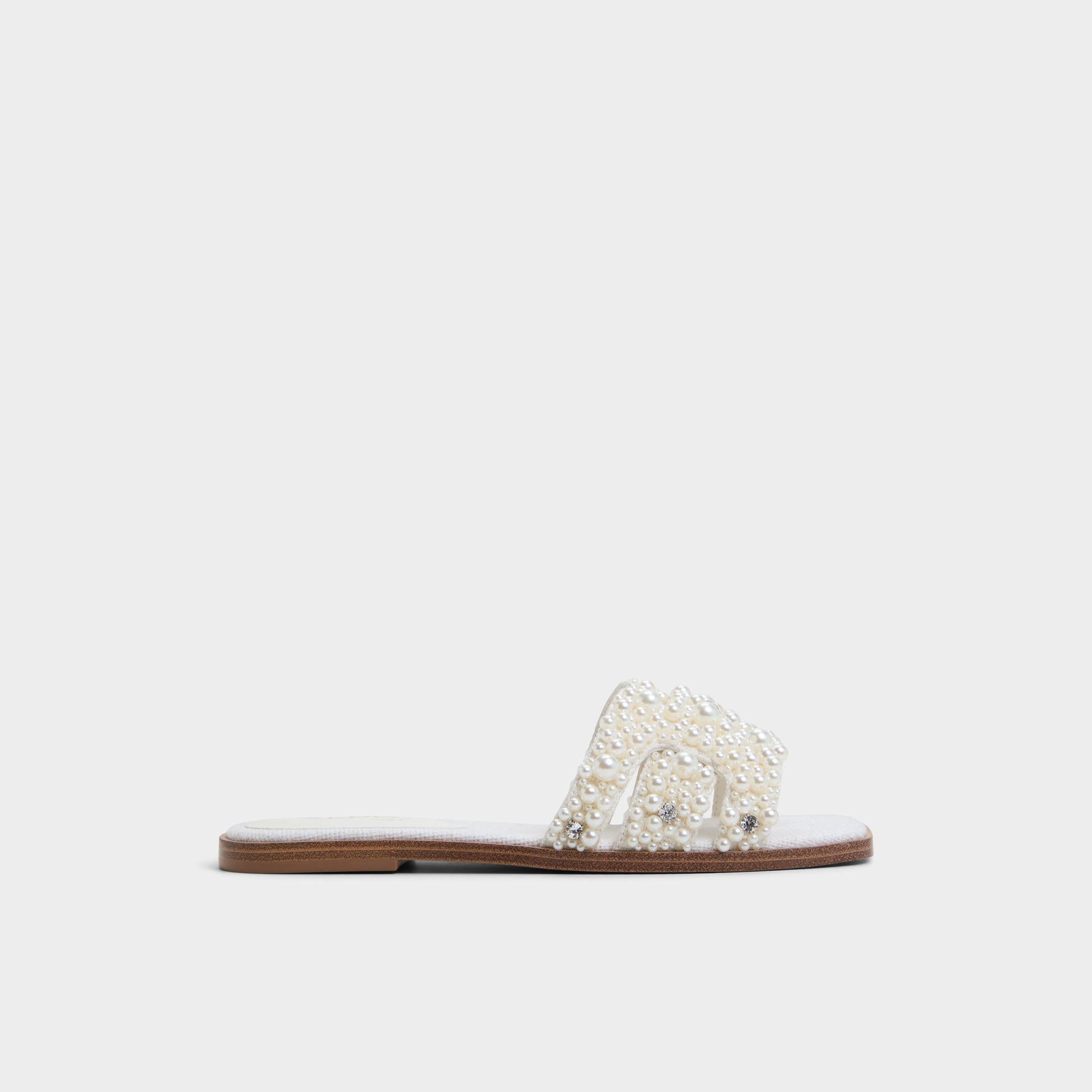 Main View of White Multi Eleny Slide sandal for Womens