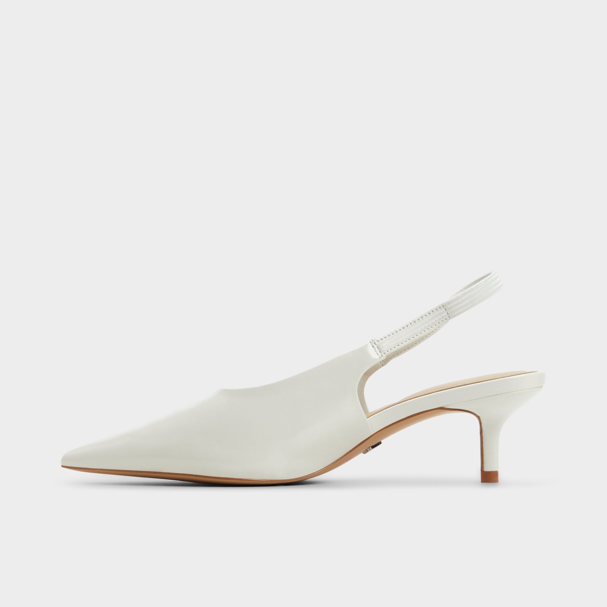 Side view of White/Bone Oceweth Slingback heel