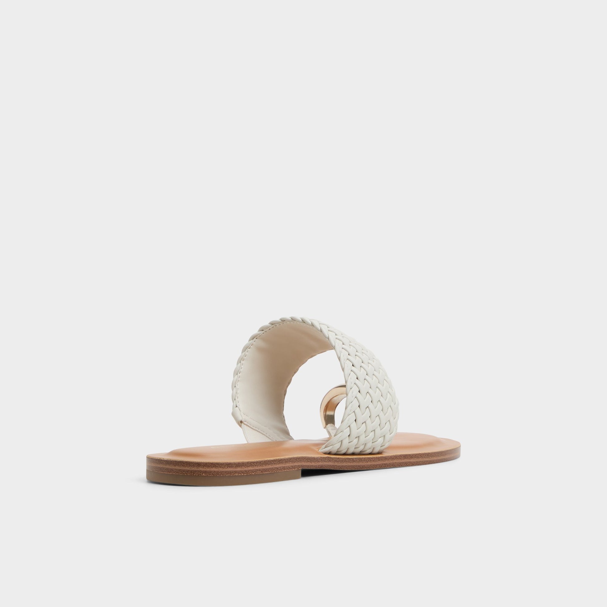 Three-quarter angle of White/Bone Beachwalk Slide sandal's back side