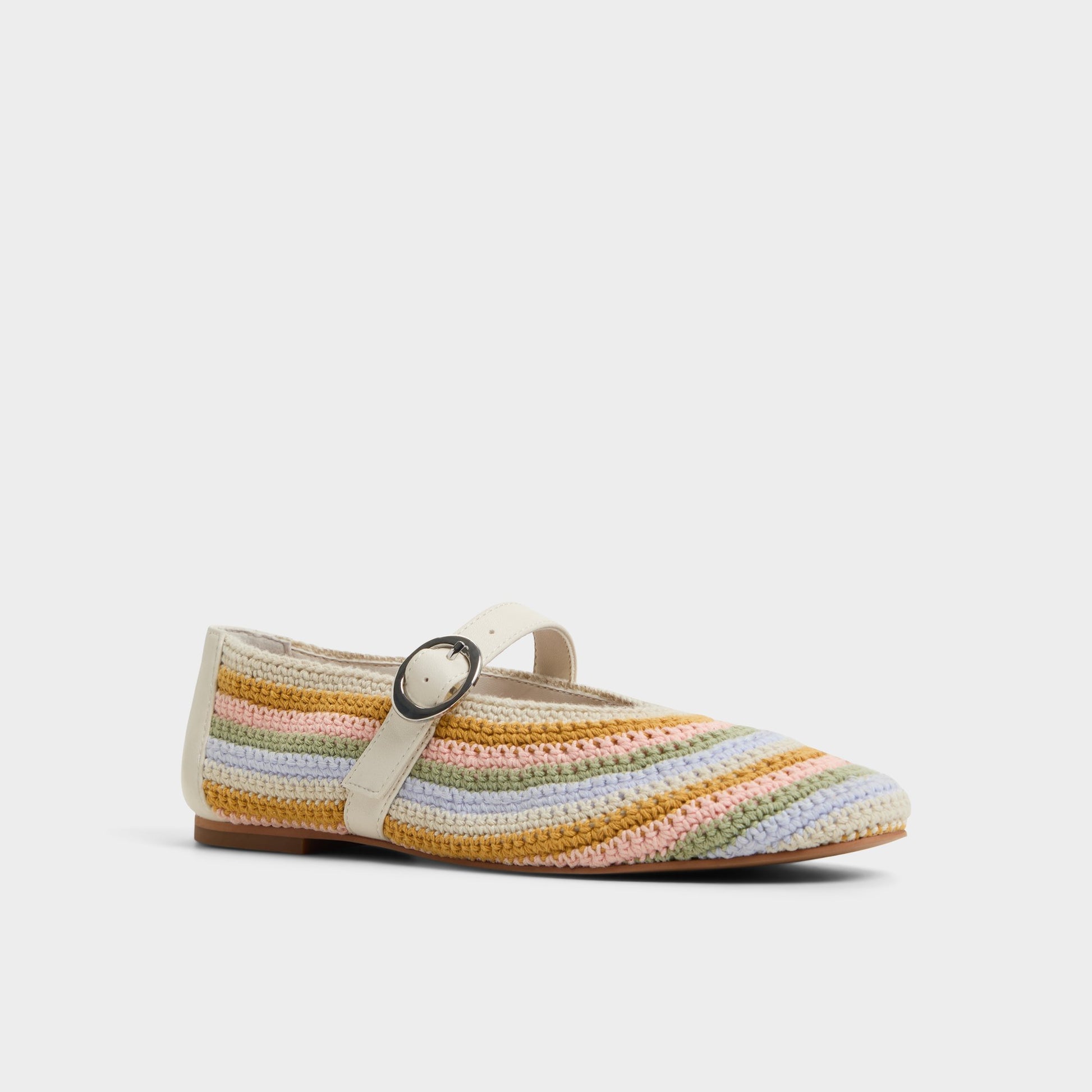 Three-quarter angle of Bright Multi Quincey Ballerina's front side