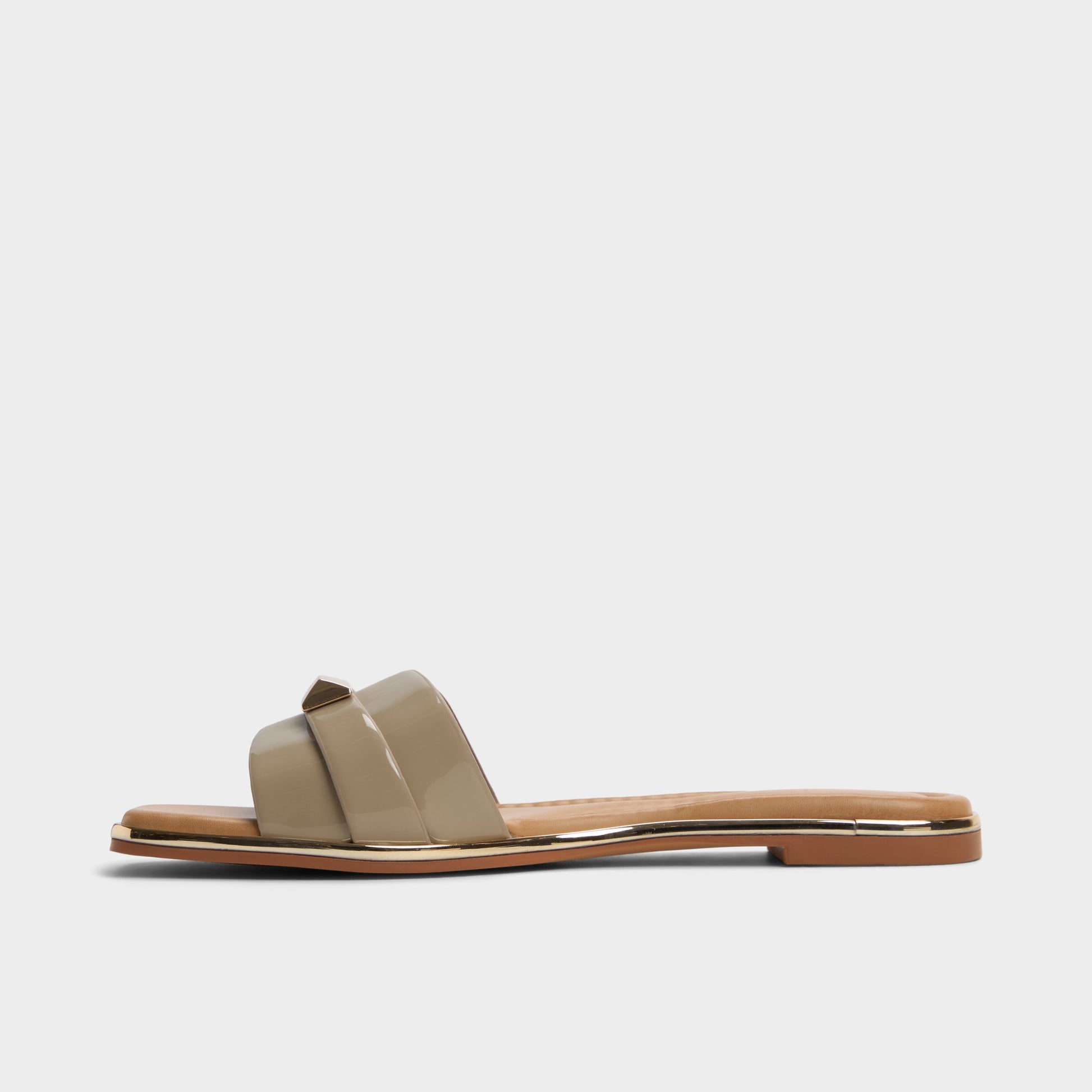 Side view of Other Green Darine Slide sandal