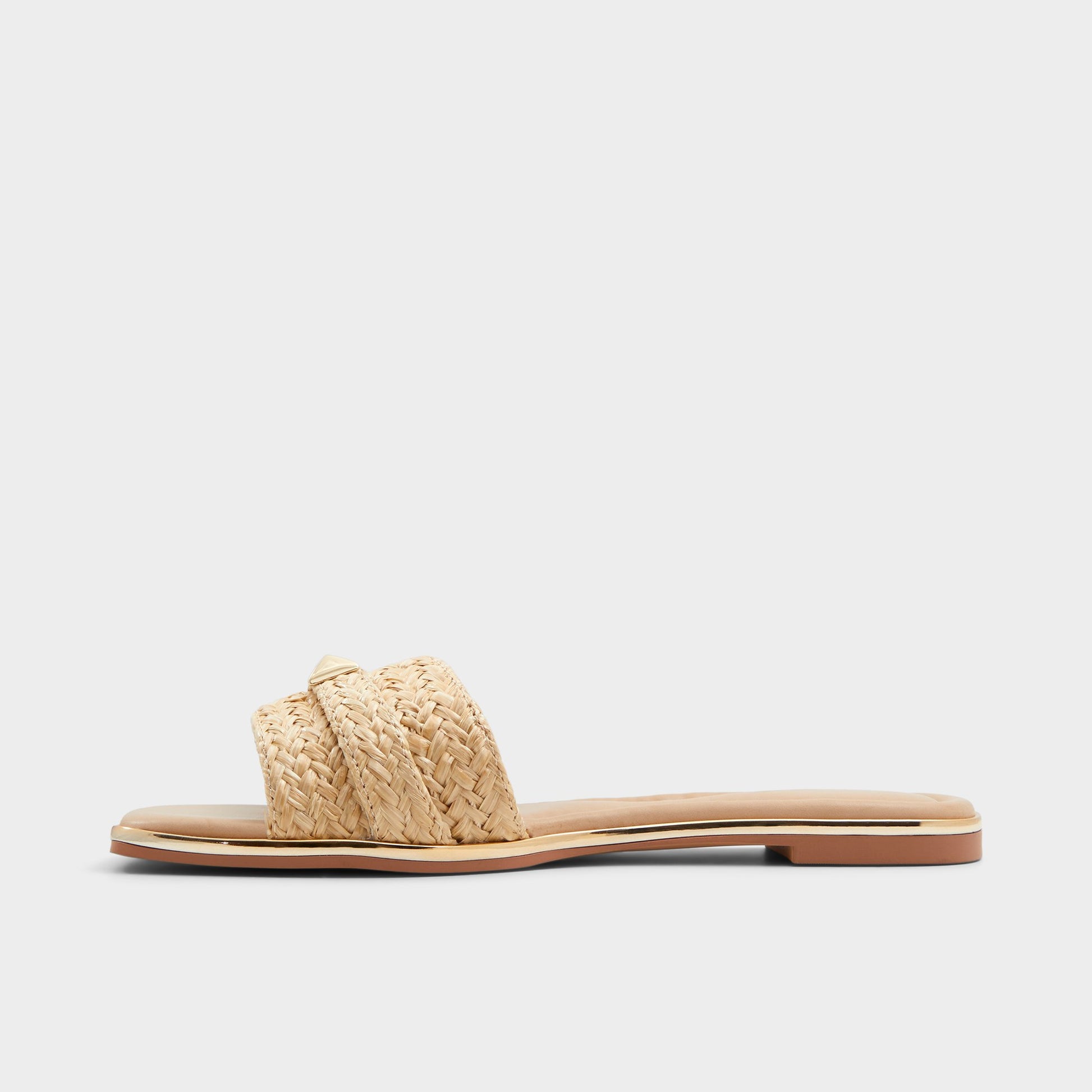 Side view of Open natural Darine-xt Slide sandal