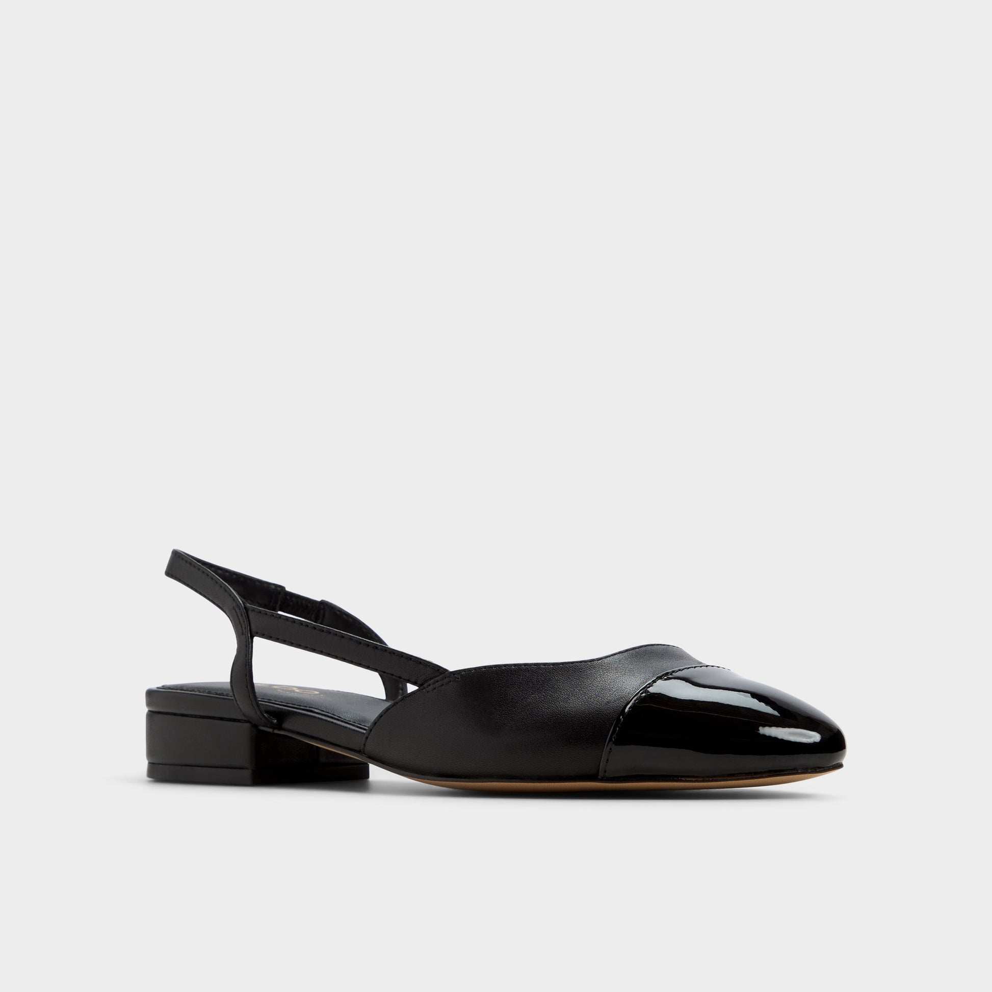 Three-quarter angle of Other Black Clementinne Sling back high heel's front side