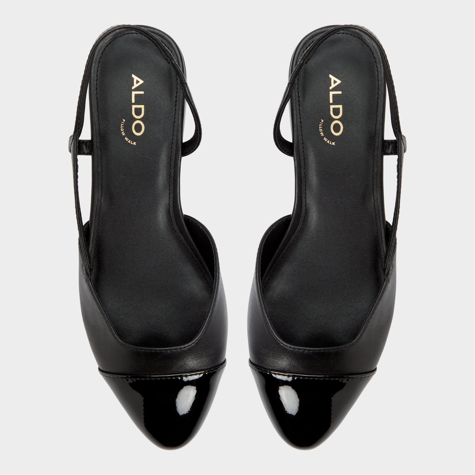 Top-down view of the Other Black Clementinne Sling back high heel
