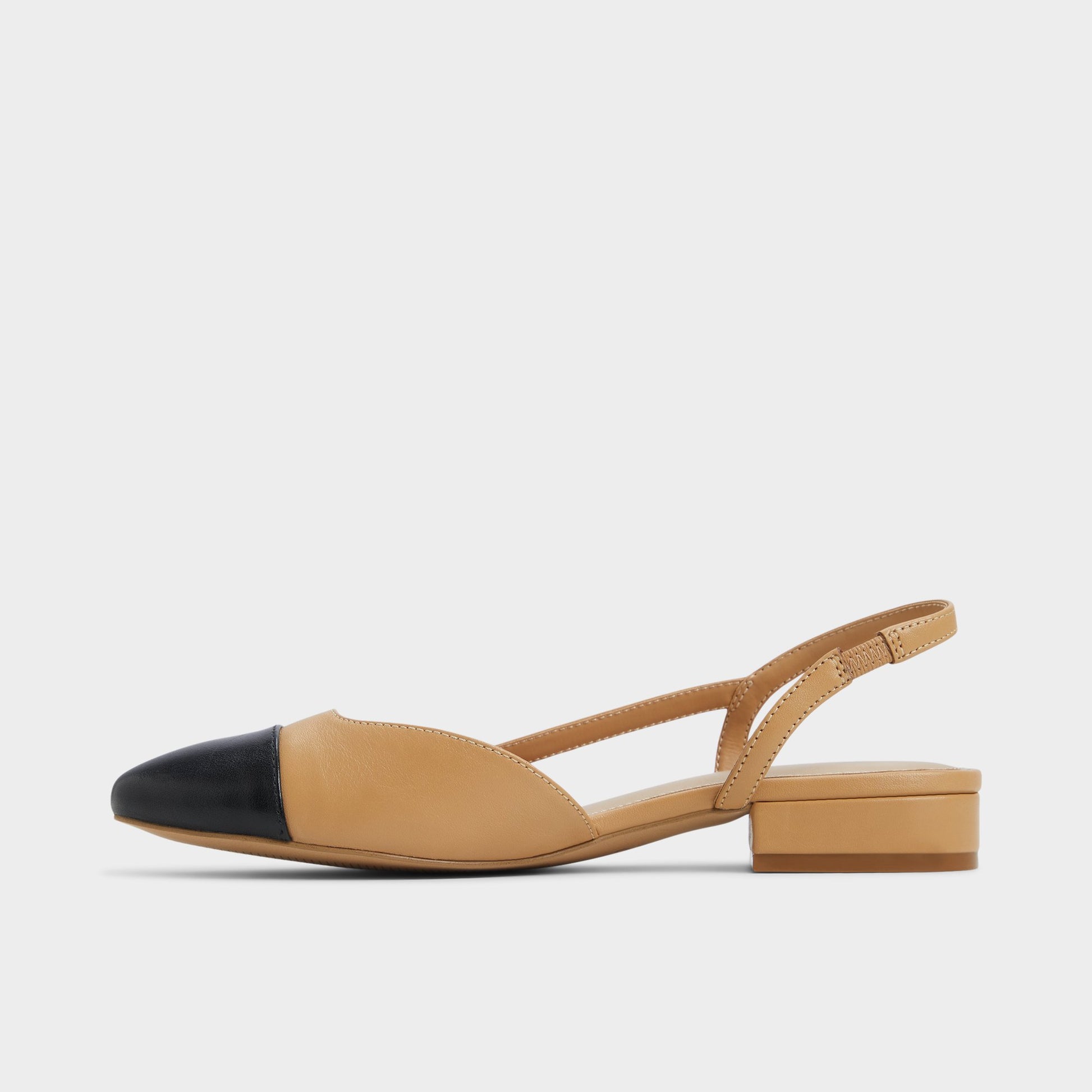 Side view of Other Dark Beige Clementinne Sling back high heel