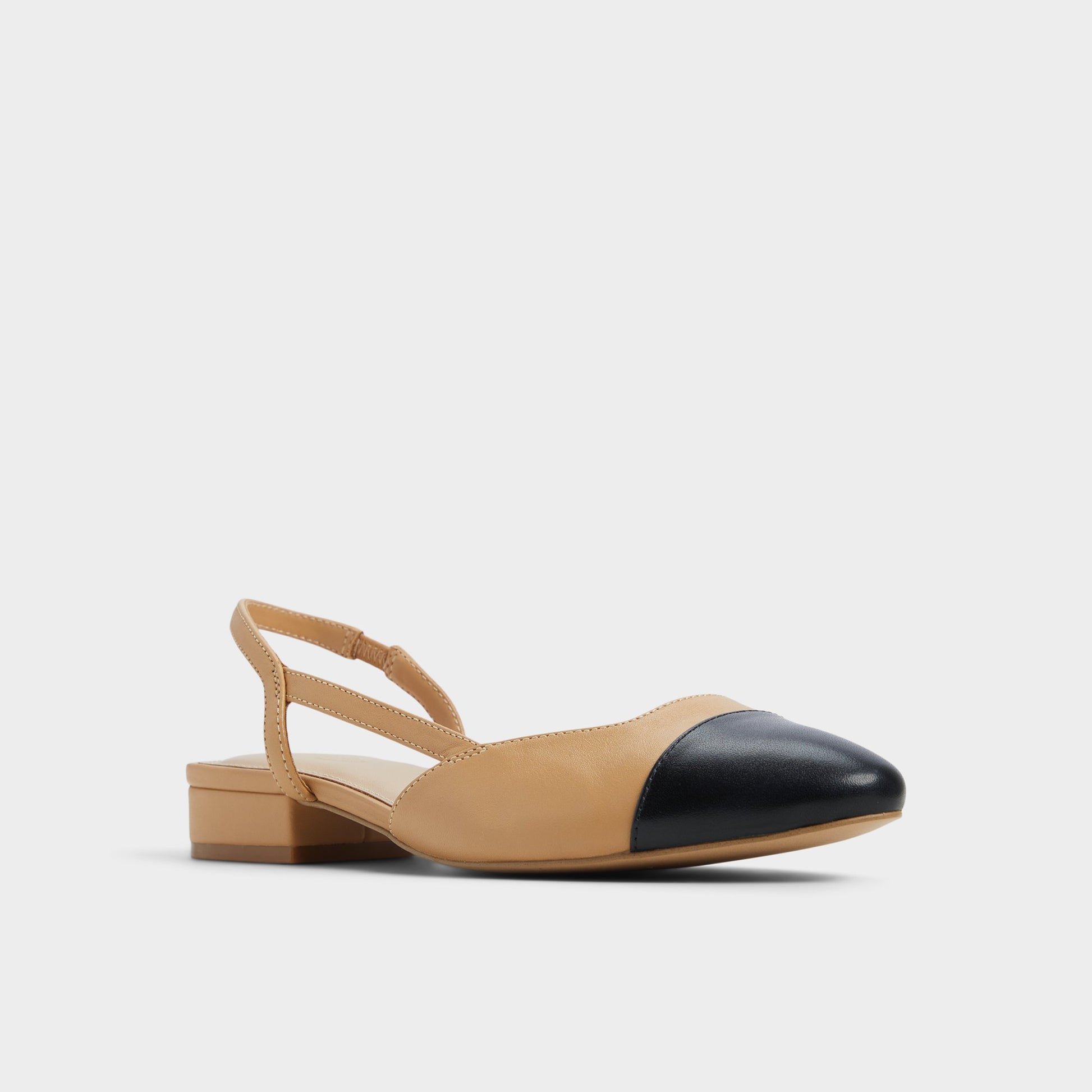 Three-quarter angle of Other Dark Beige Clementinne Sling back high heel's front side
