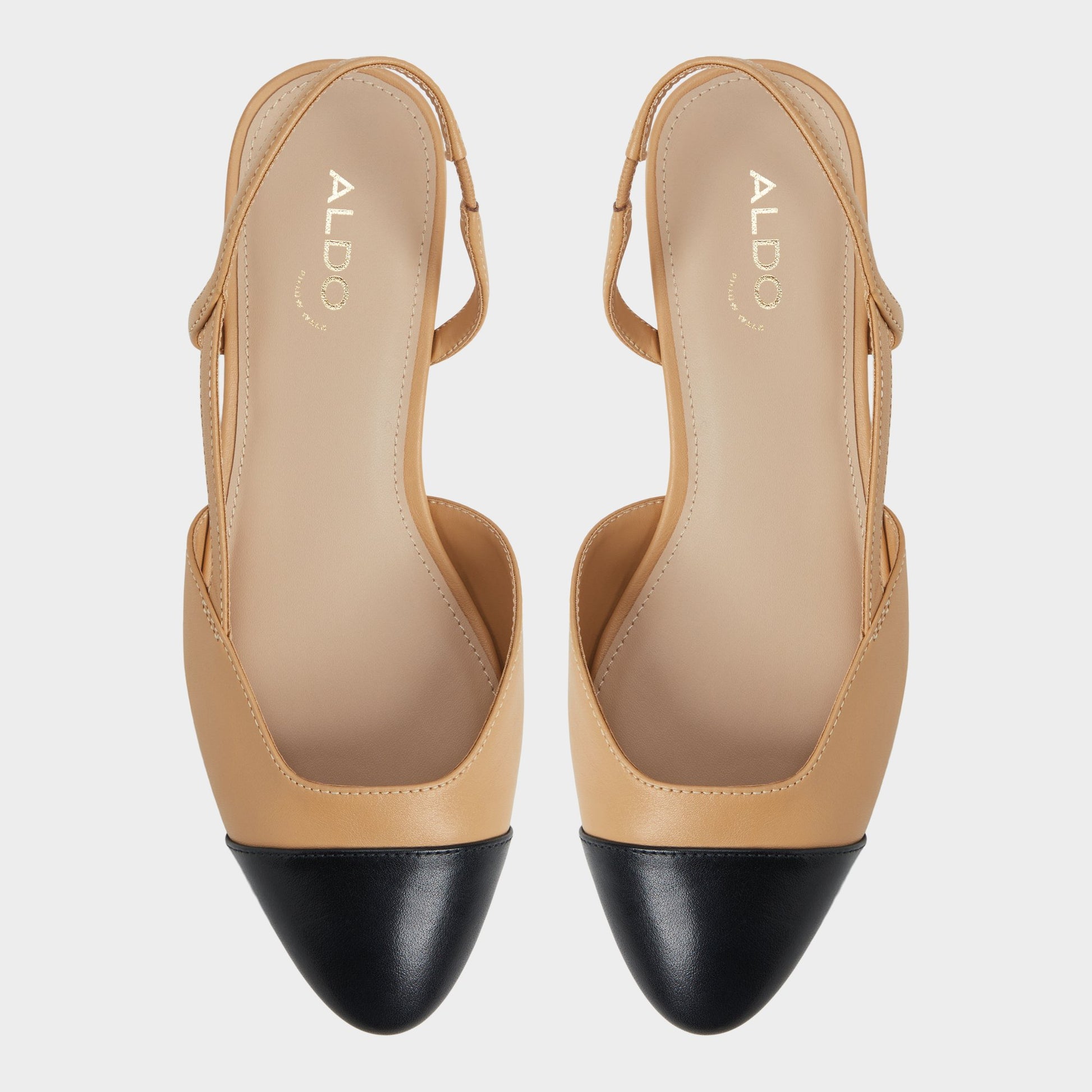 Top-down view of the Other Dark Beige Clementinne Sling back high heel