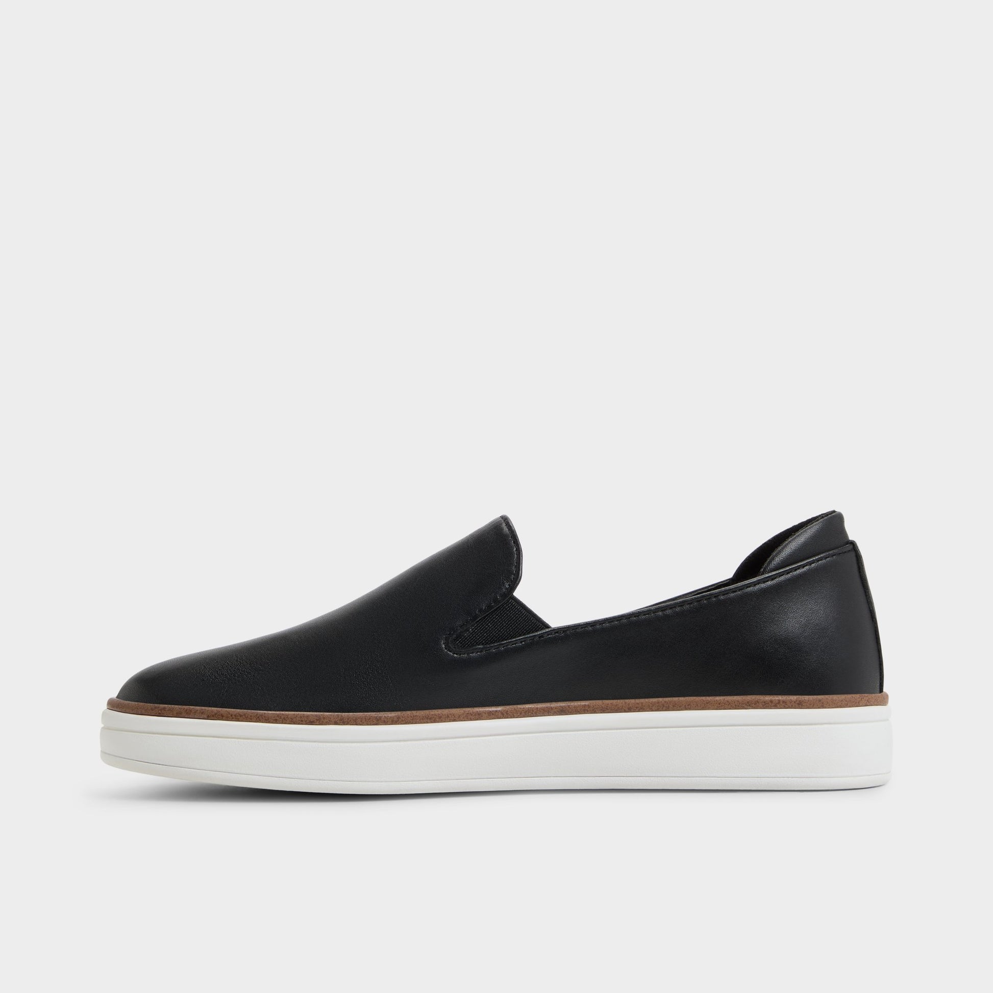 Side view of Black Ballivian Slip-on sneaker