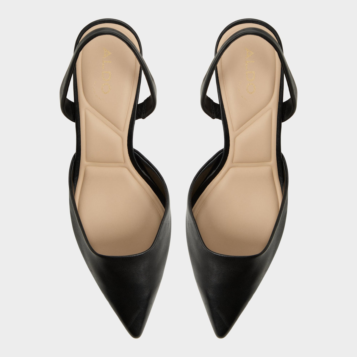 Top-down view of the Other Black Gavedessi-xt Slingback heel