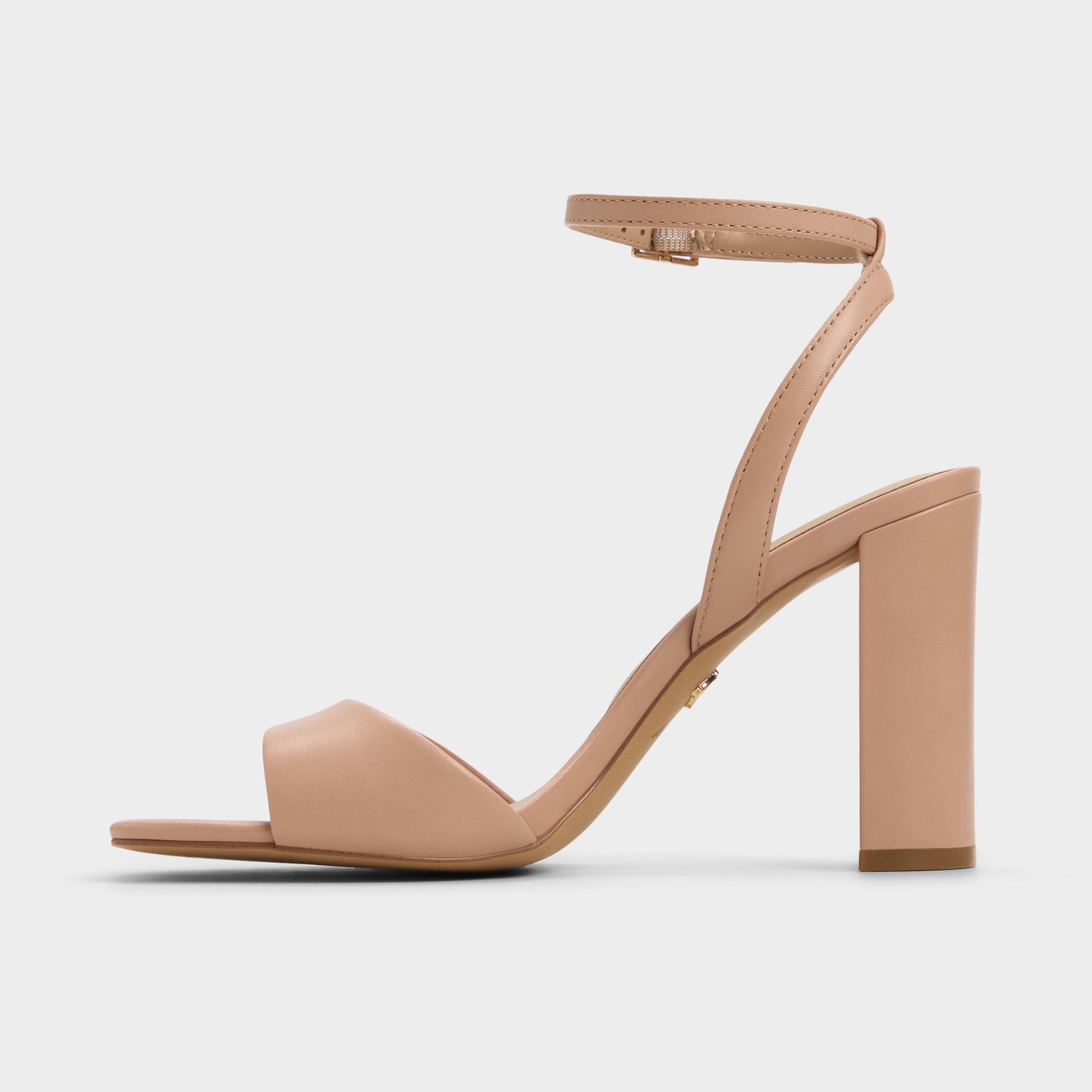 Side view of Beige Serenya Heeled sandal