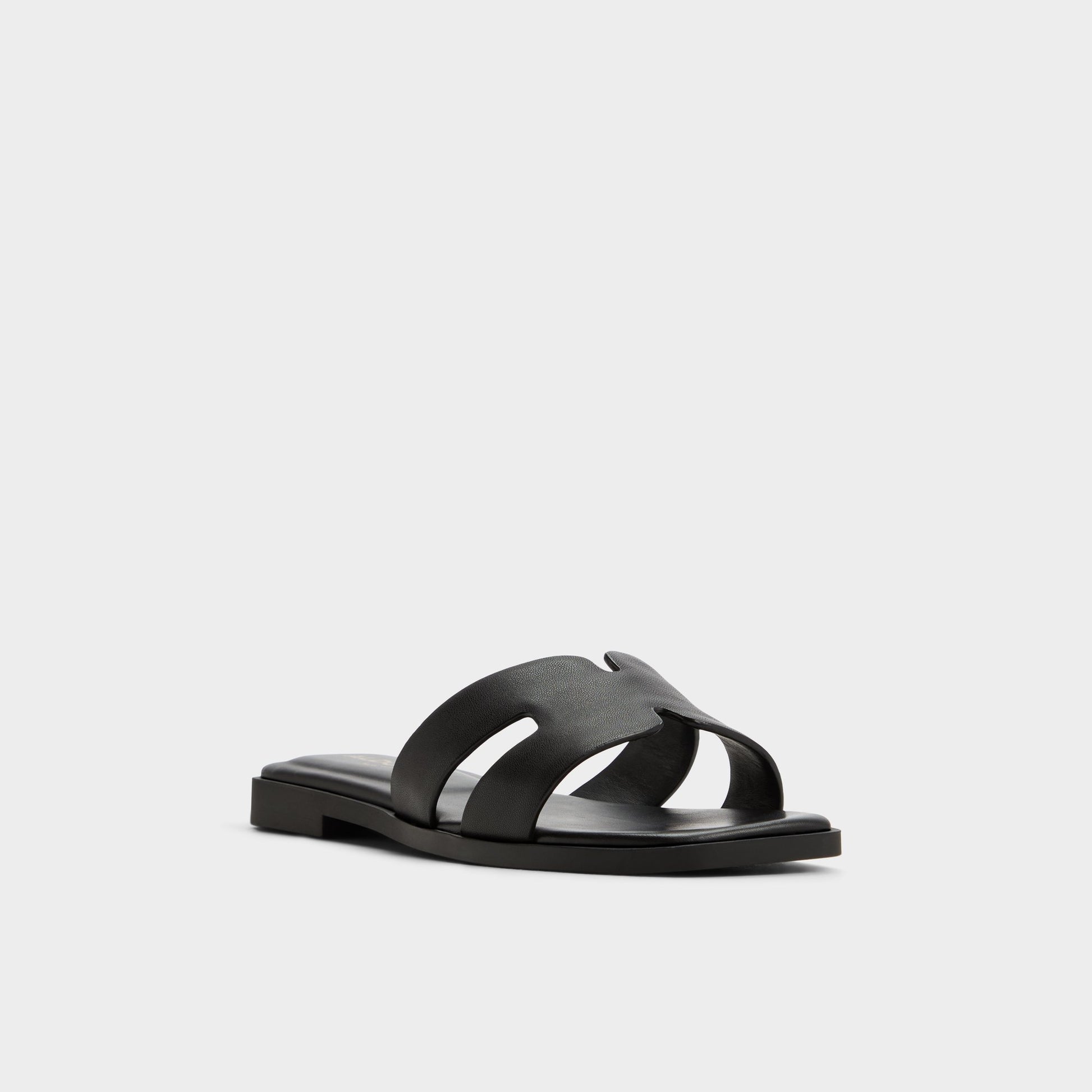 Three-quarter angle of Black Itsandal Slide sandal's front side