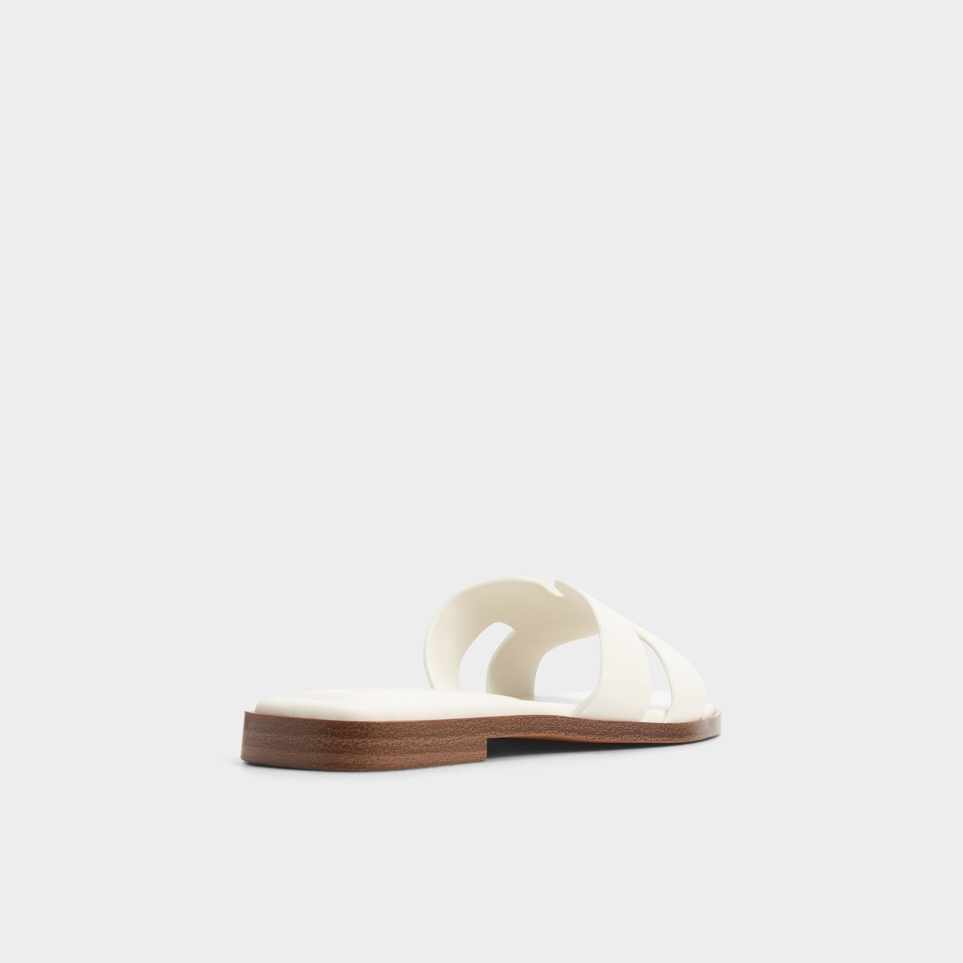 Three-quarter angle of White Itsandal Slide sandal's back side