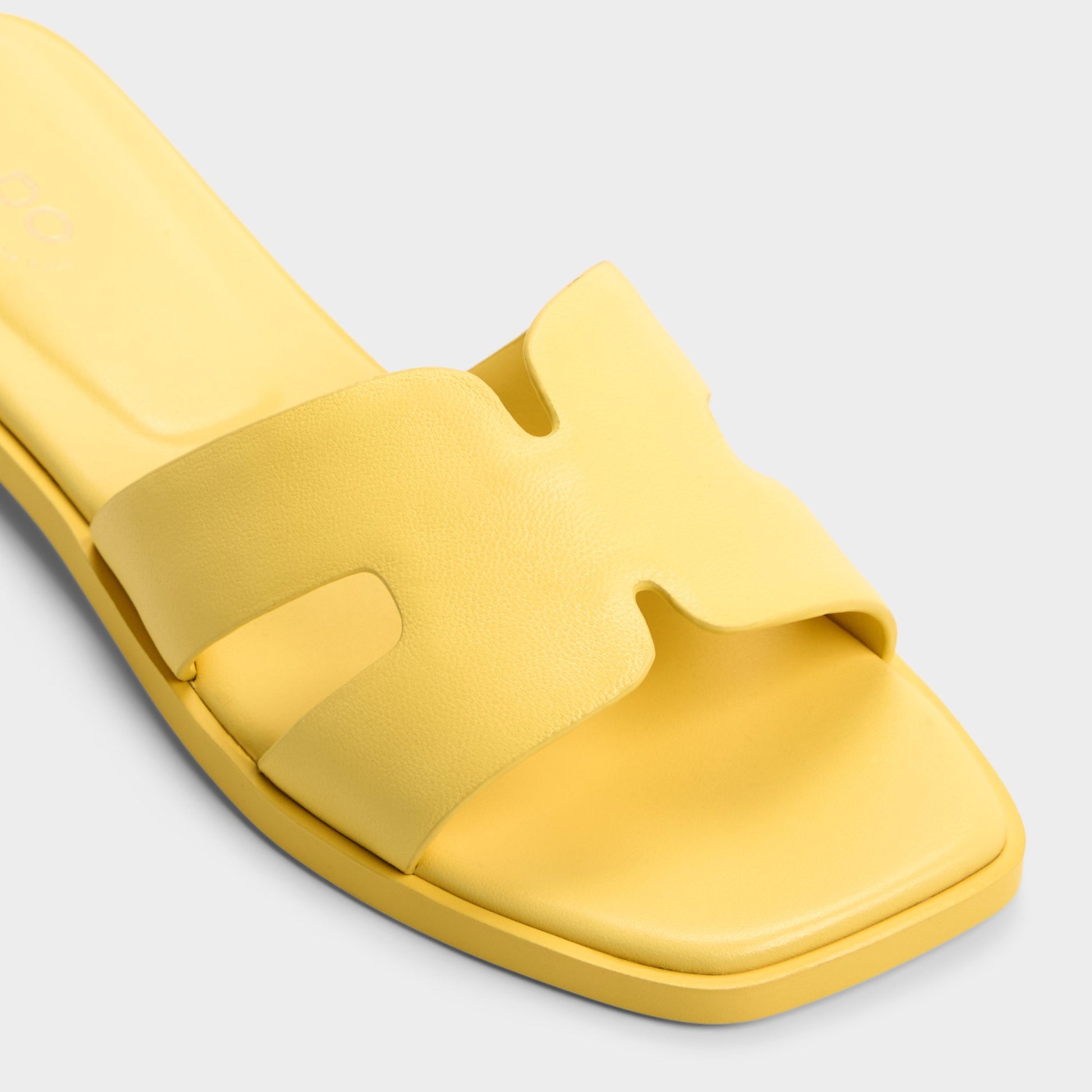 Close-up of the Yellow Itsandal Slide sandal