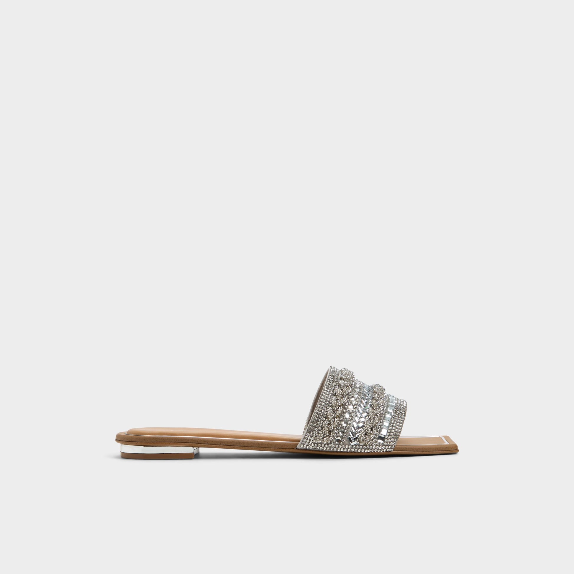 Main View of Silver Navalia Slide sandal for Womens