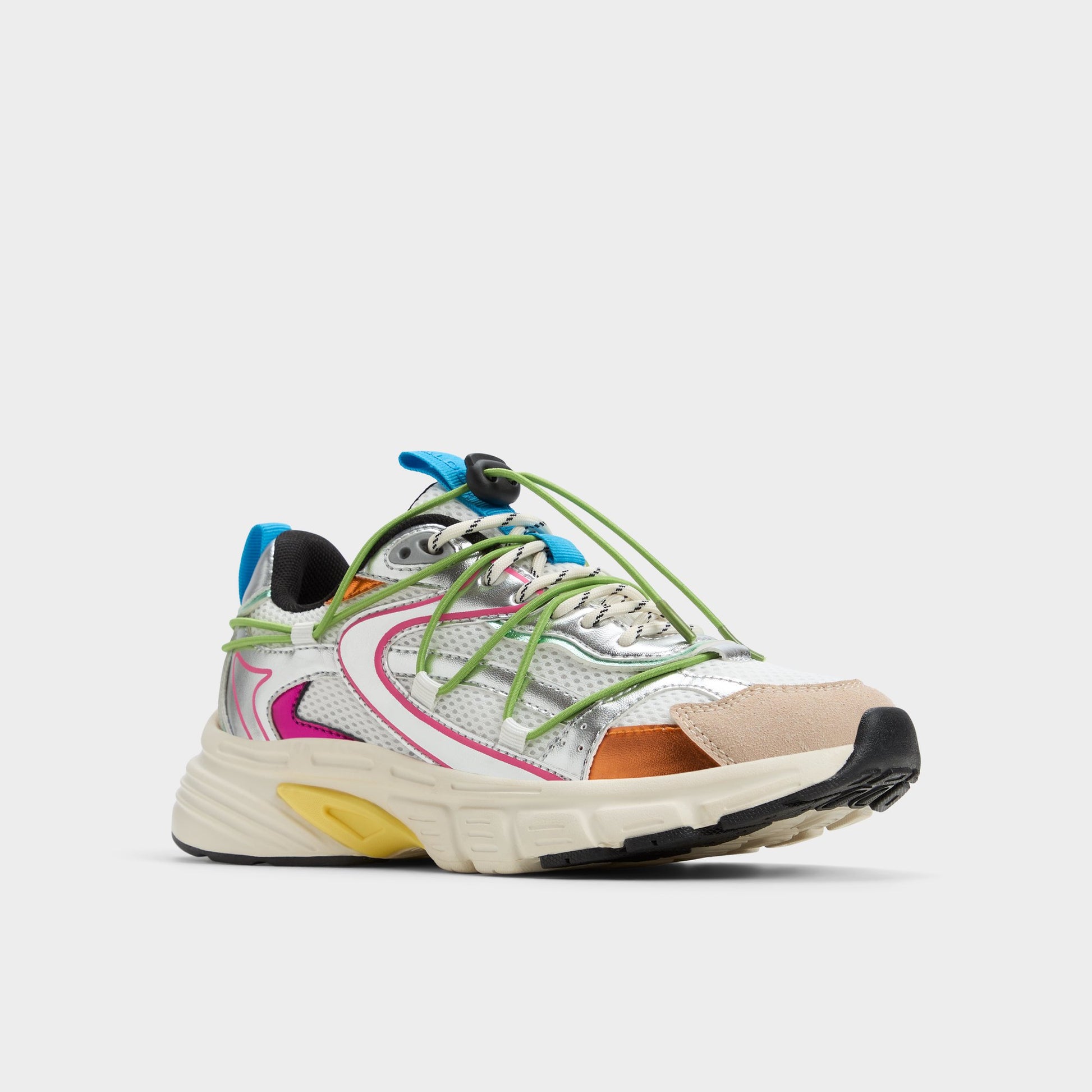 Angle de trois quarts de la face avant de Blanc/Multi Clubfly Sneaker