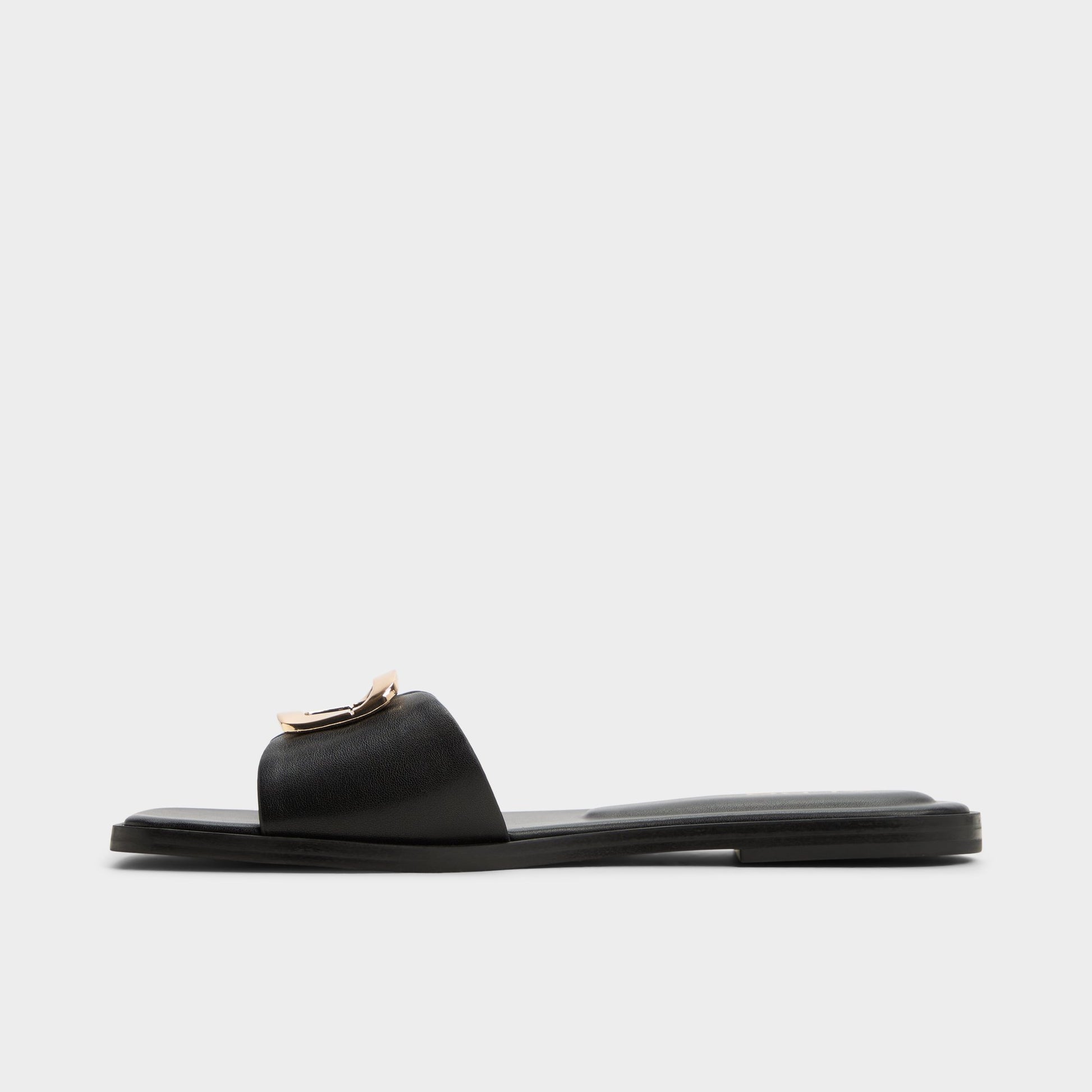 Side view of Black Tidella Slide sandal