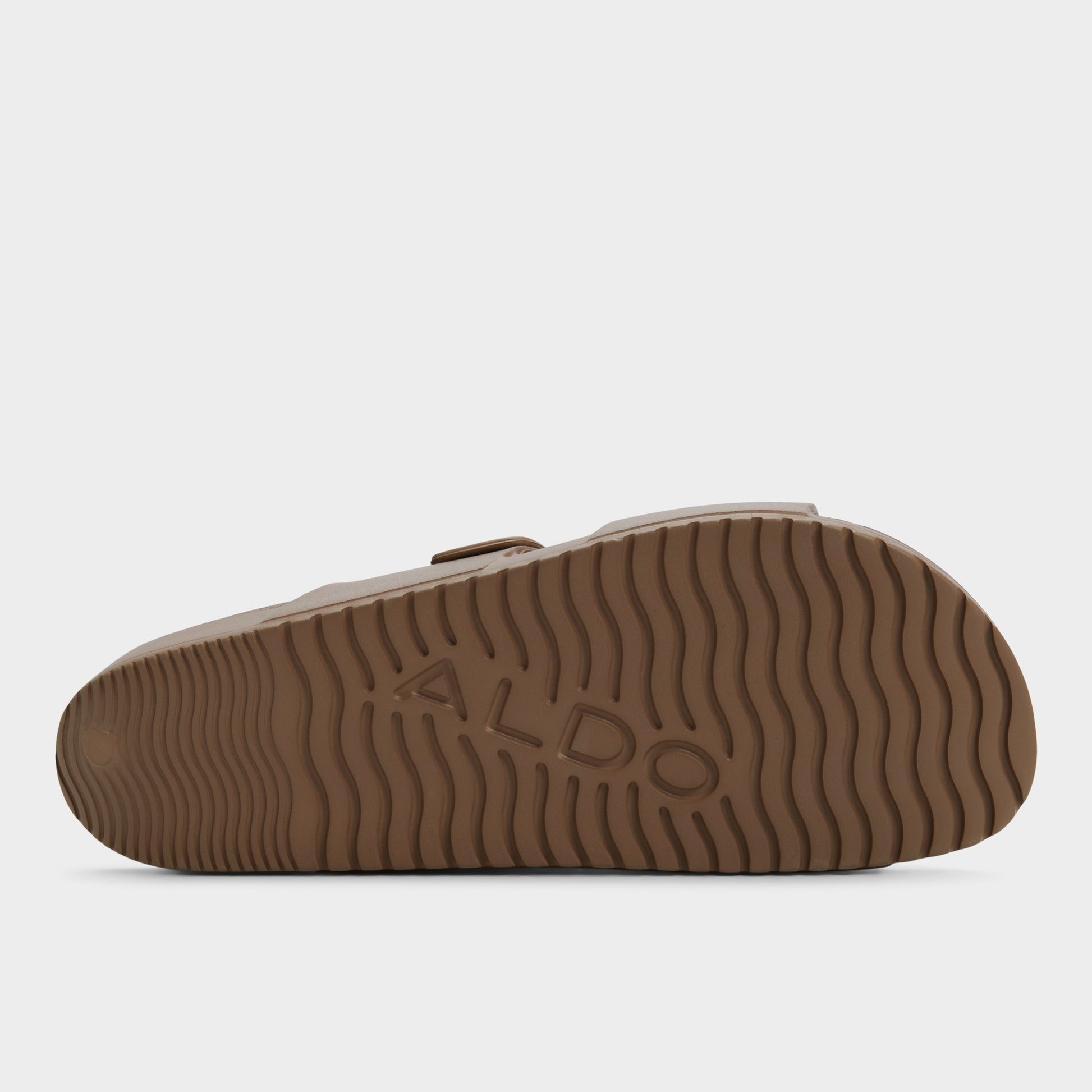 View of Light Brown Hideo Slide sandal's sole