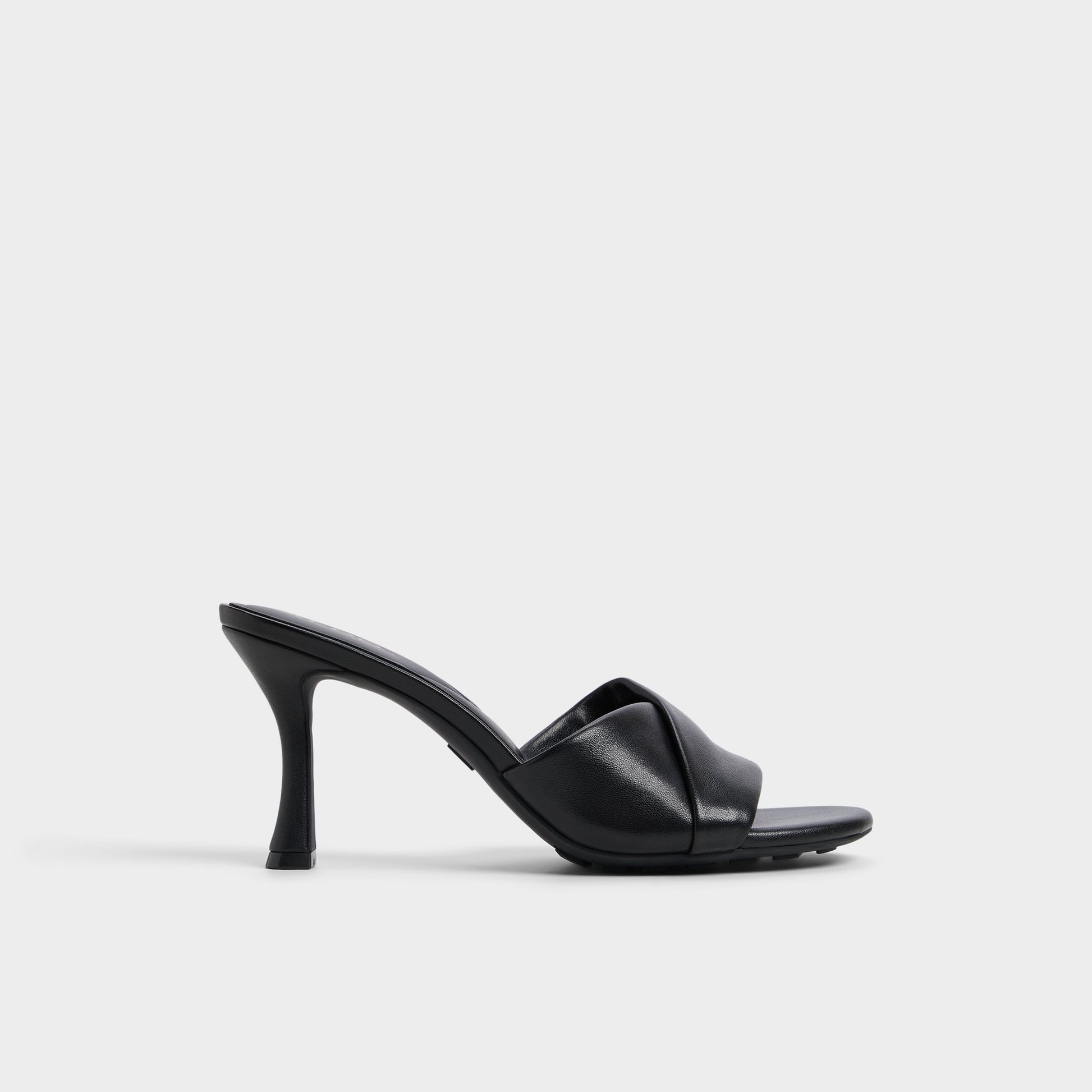 Main View of Black Lyhanna Heeled mule for Womens